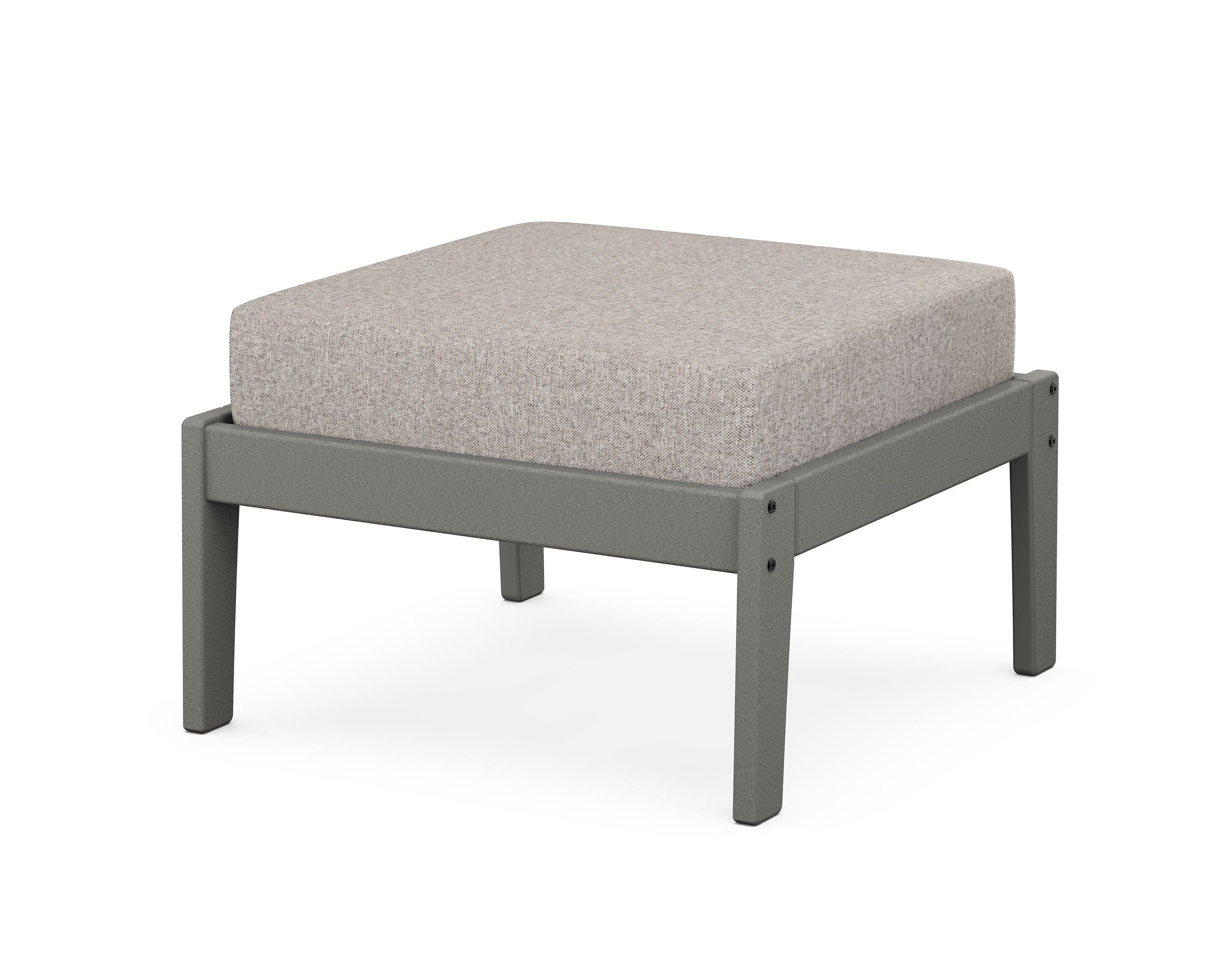 Unbranded Deep Seating Ottoman in Slate Grey / Weathered Tweed