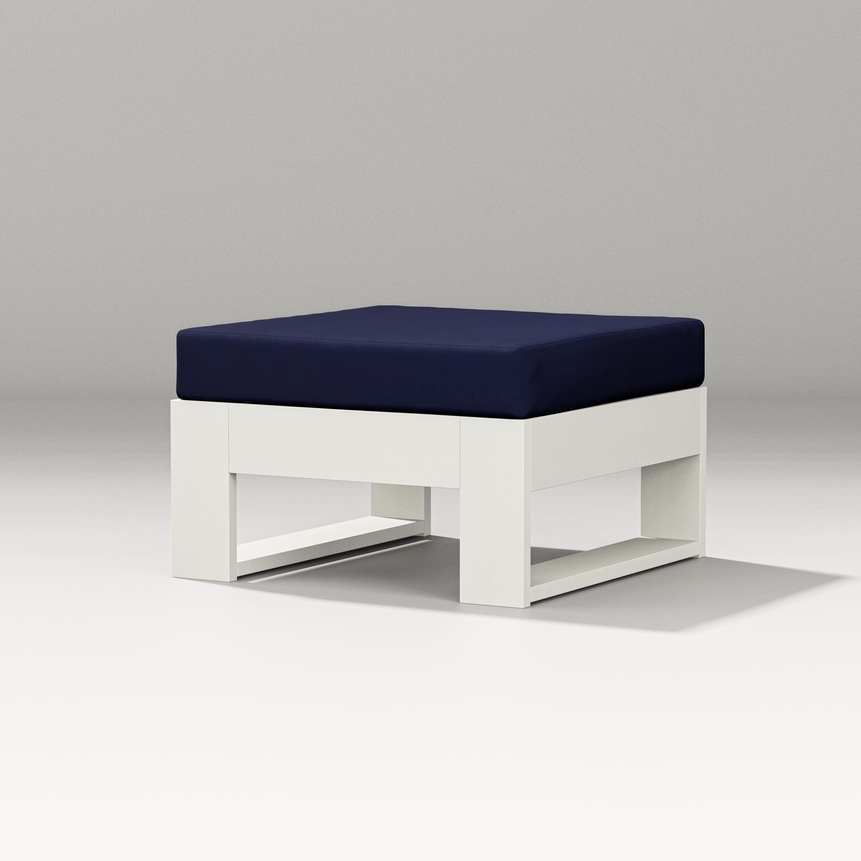 PW Designer Series Latitude Lounge Ottoman in Vintage White / Navy