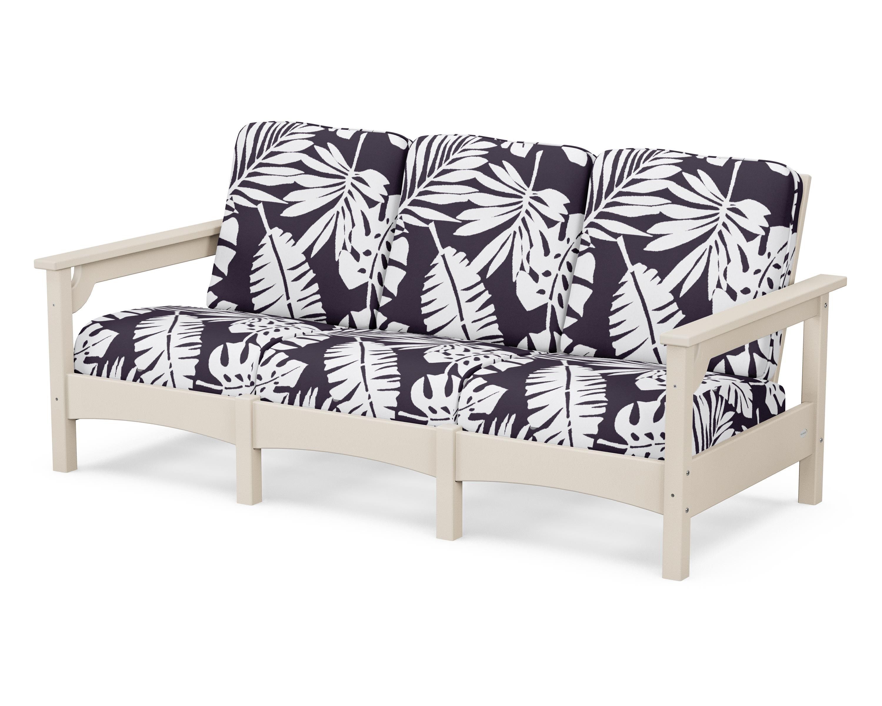 POLYWOOD® Club Sofa in Sand / Leaf Navy