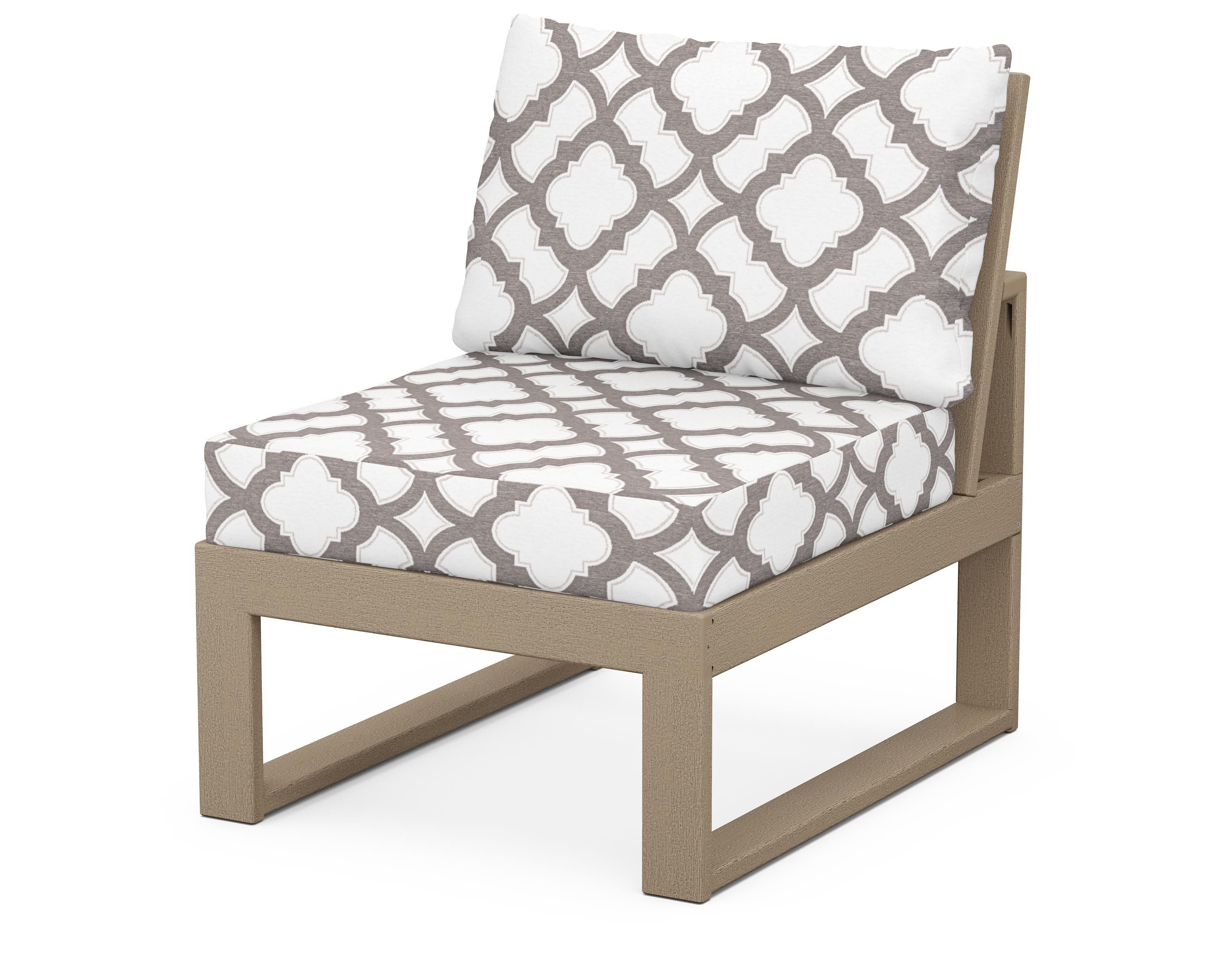 Unbranded Modular Armless Chair in Vintage Sahara / Trellis Grey Mist