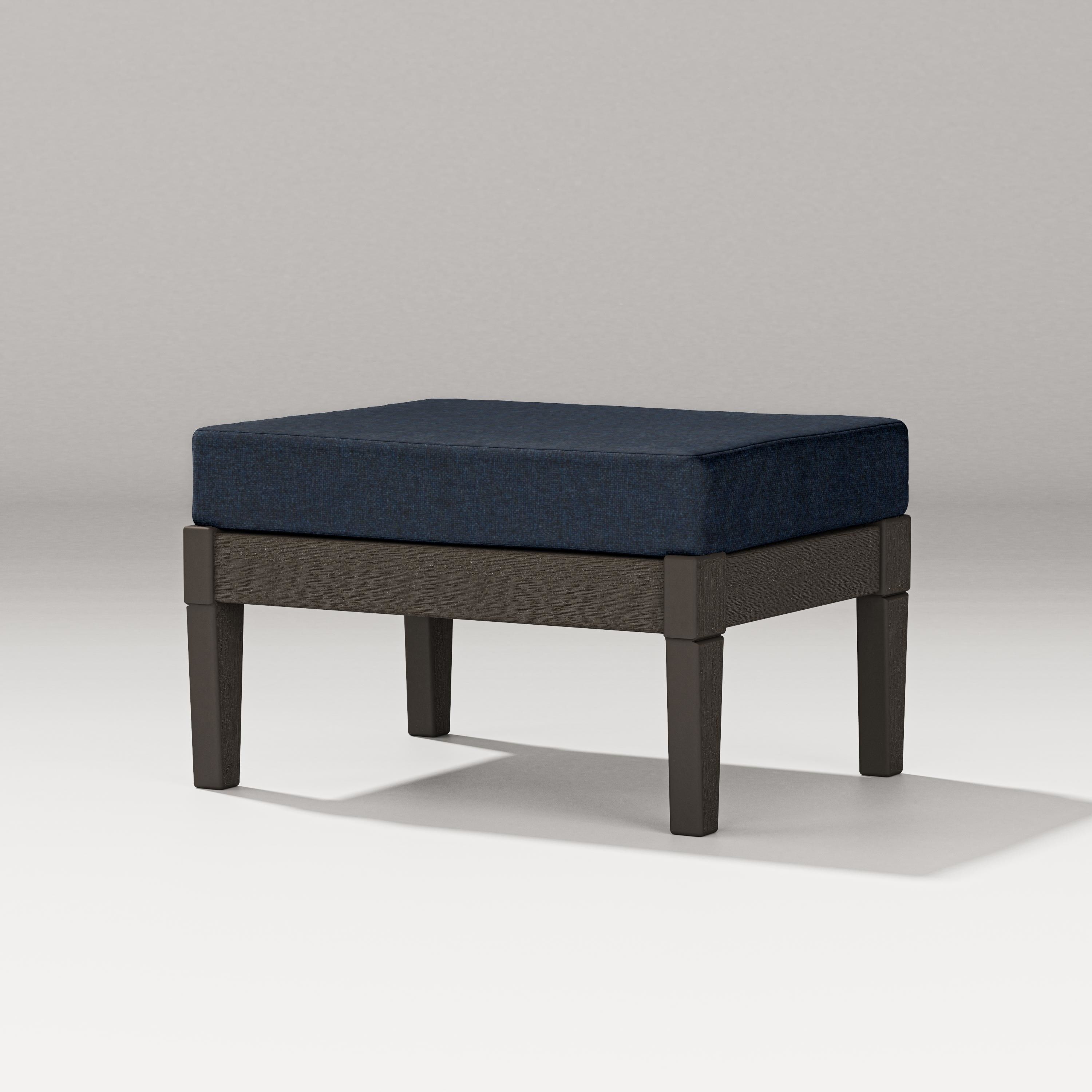 PW Designer Series Estate Lounge Ottoman in Vintage Coffee / Marine Indigo
