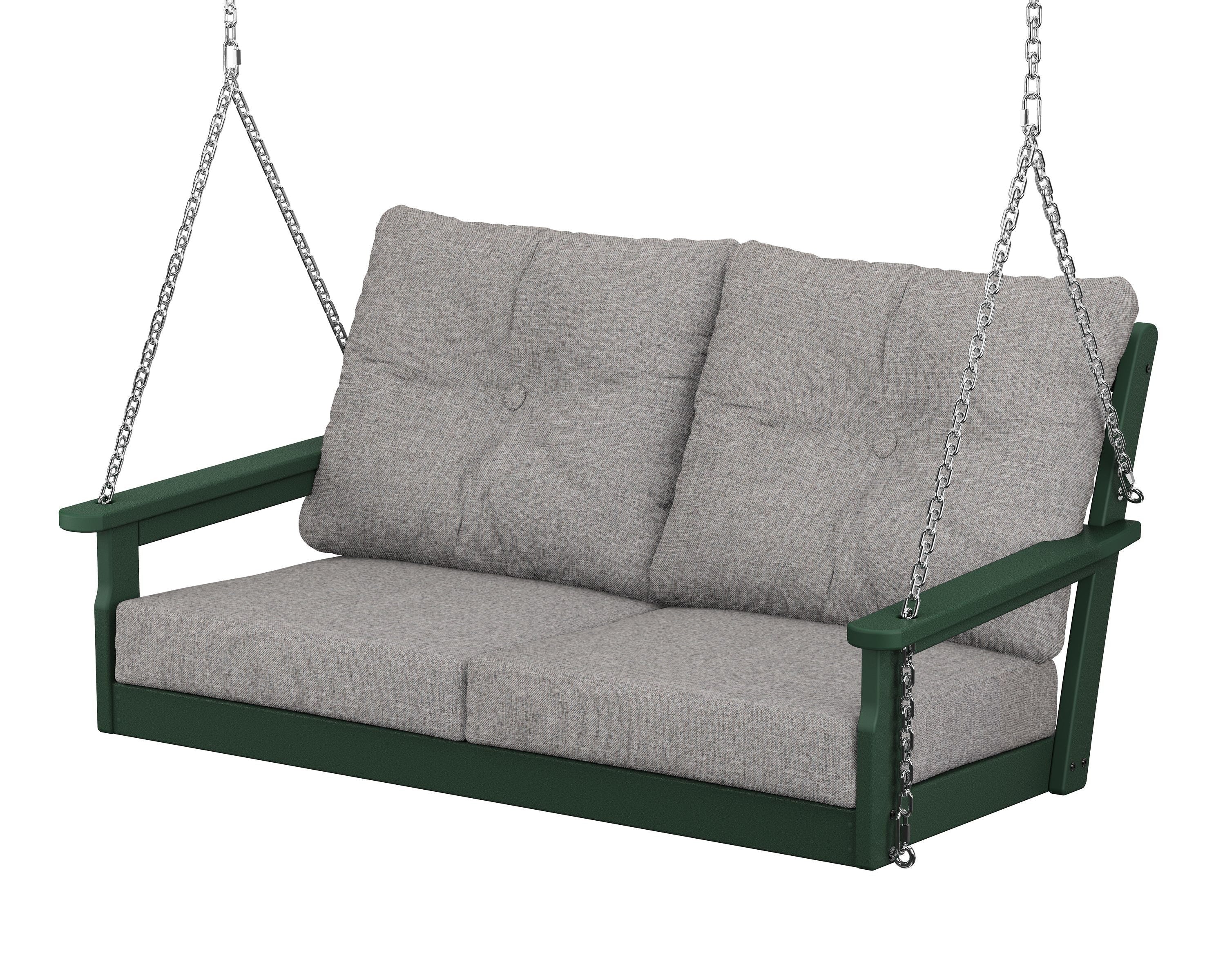 POLYWOOD® Vineyard Deep Seating Swing in Green / Grey Mist