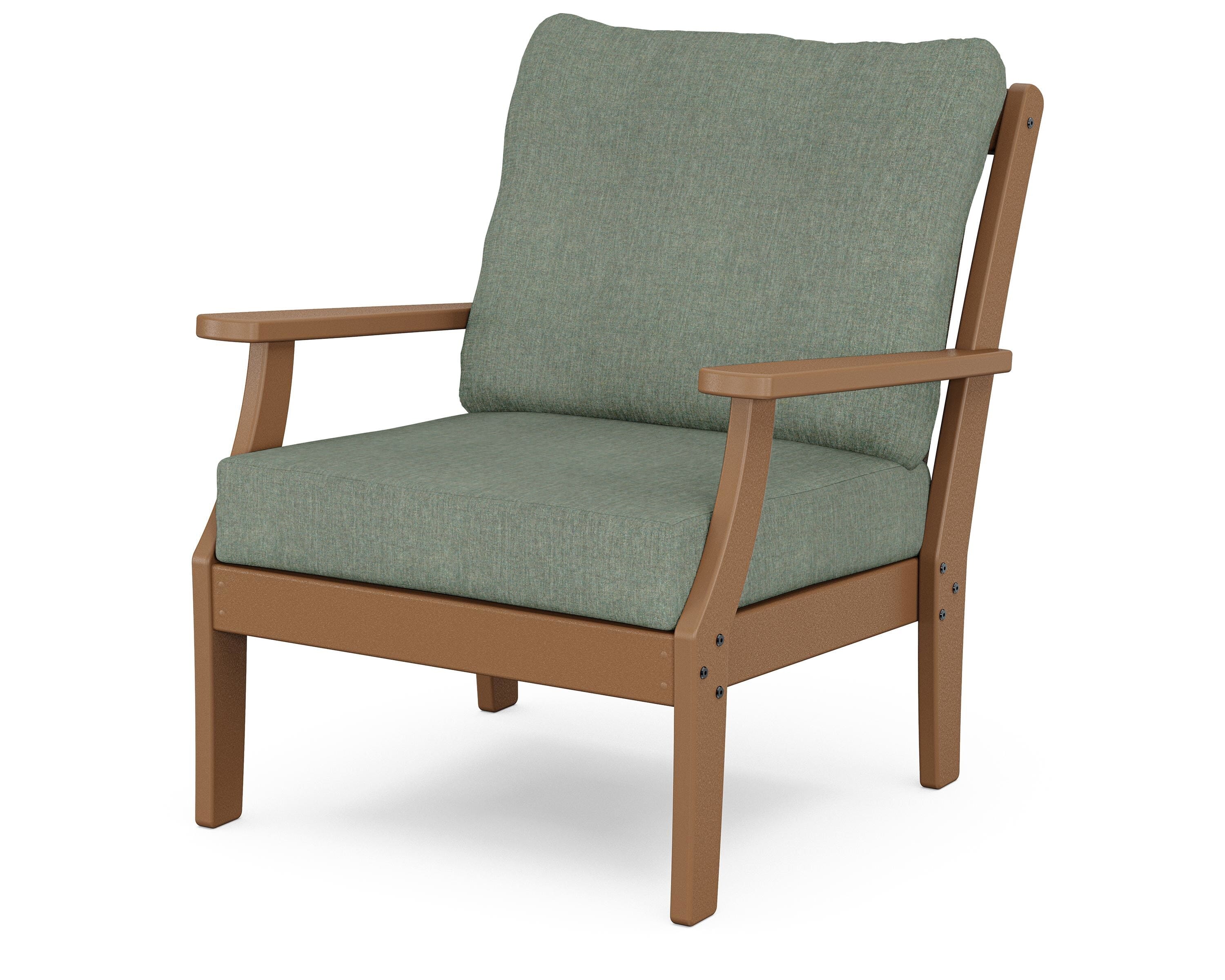 POLYWOOD® Braxton Deep Seating Chair in Teak / Cast Sage