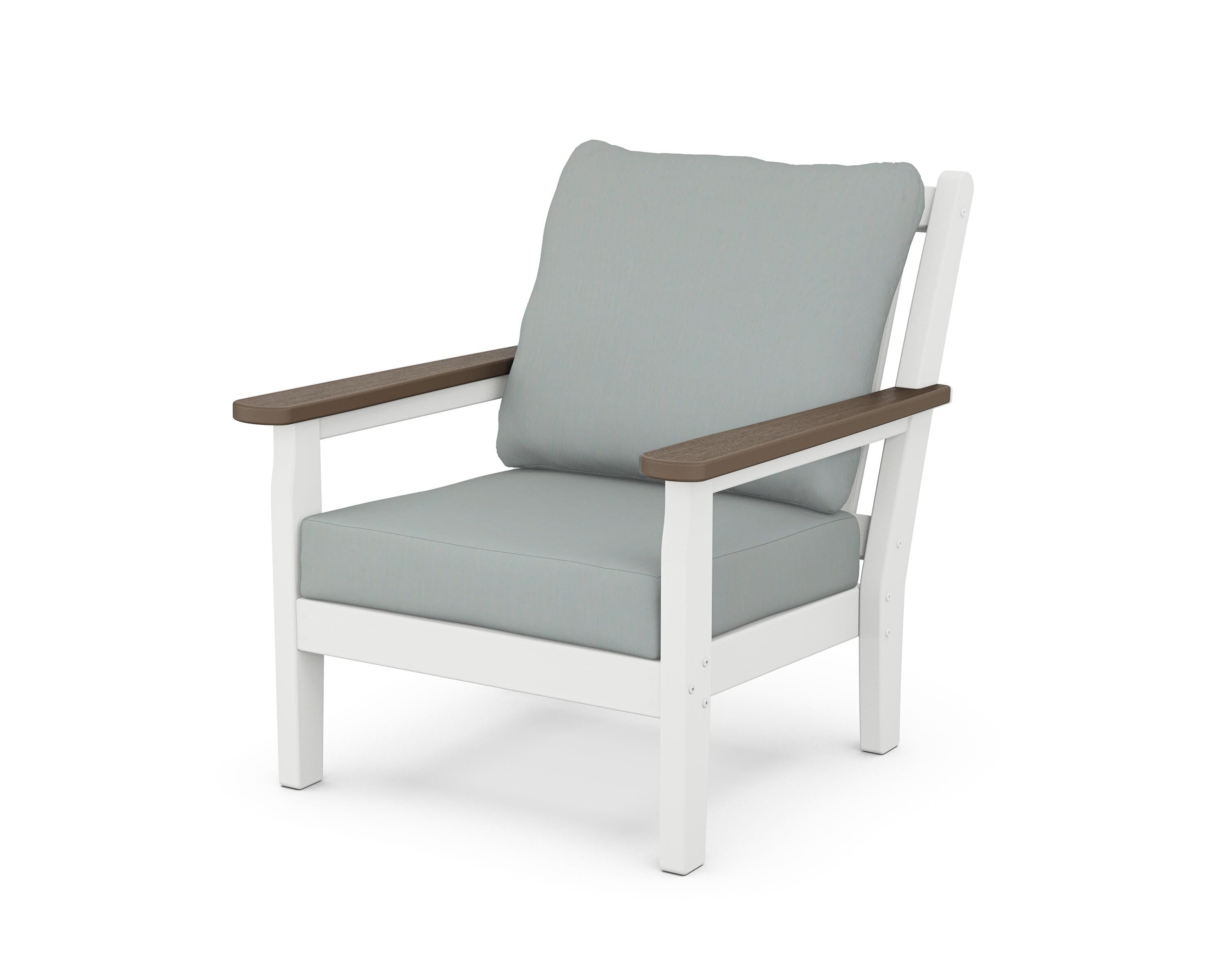 POLYWOOD® Chippendale Deep Seating Chair in White / Kona / Spa