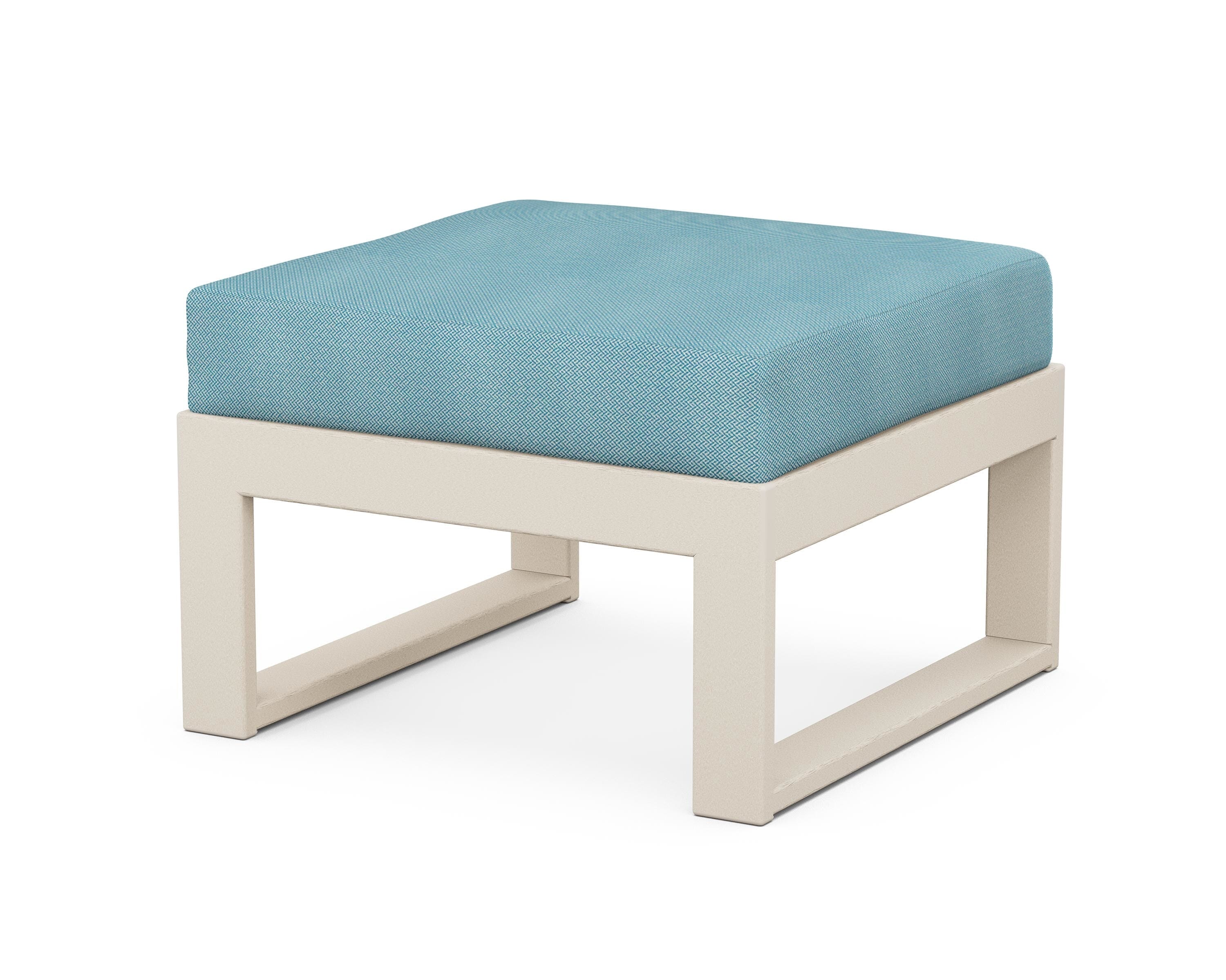 Unbranded Modular Ottoman - Modern in Sand / Lattice Sky Blue