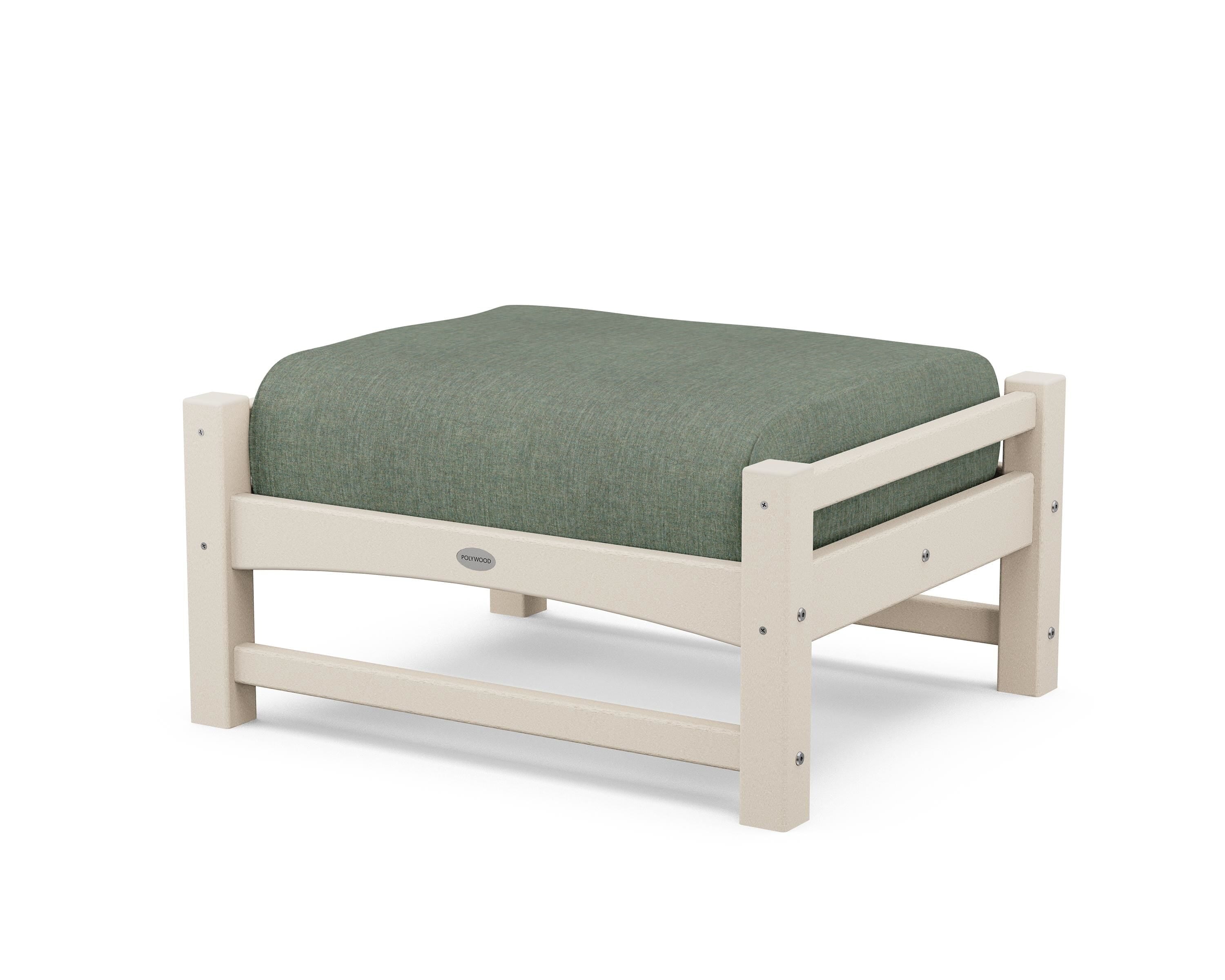 POLYWOOD® Club Ottoman in Sand / Cast Sage