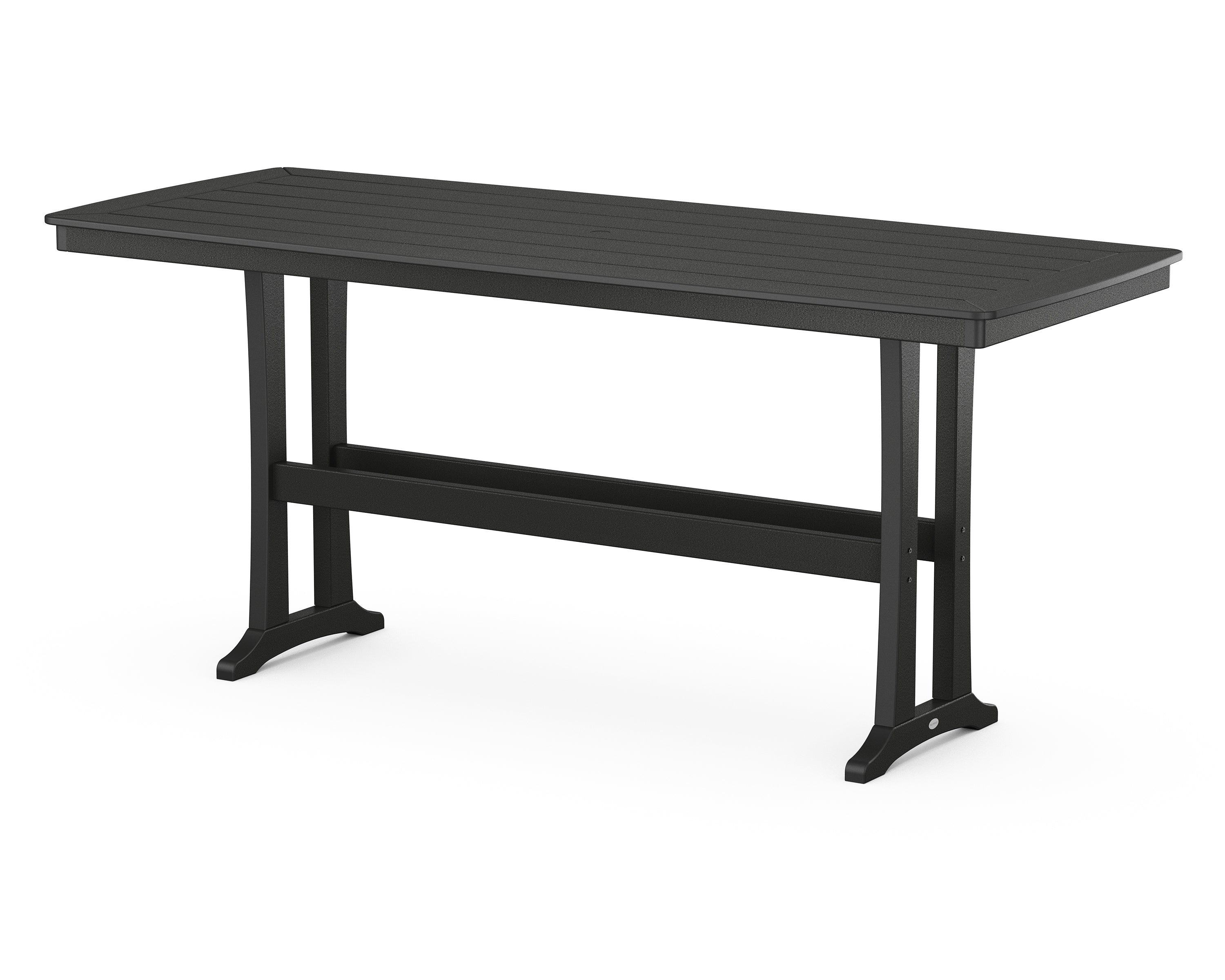 POLYWOOD® Nautical Trestle 39" x 97" Bar Table in Black