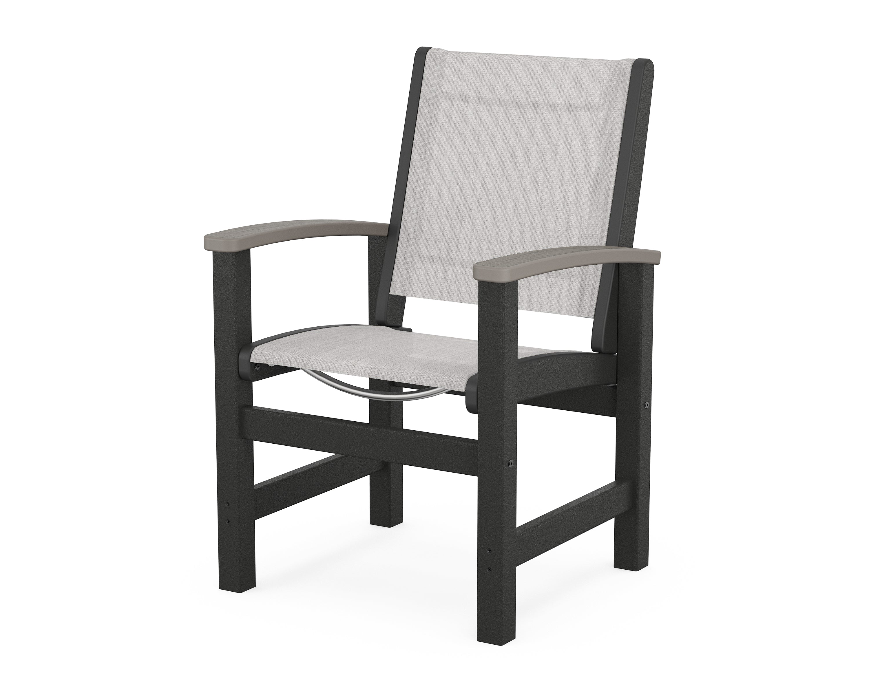 POLYWOOD® Coastal Dining Chair in Black / Driftwood / Parchment Sling
