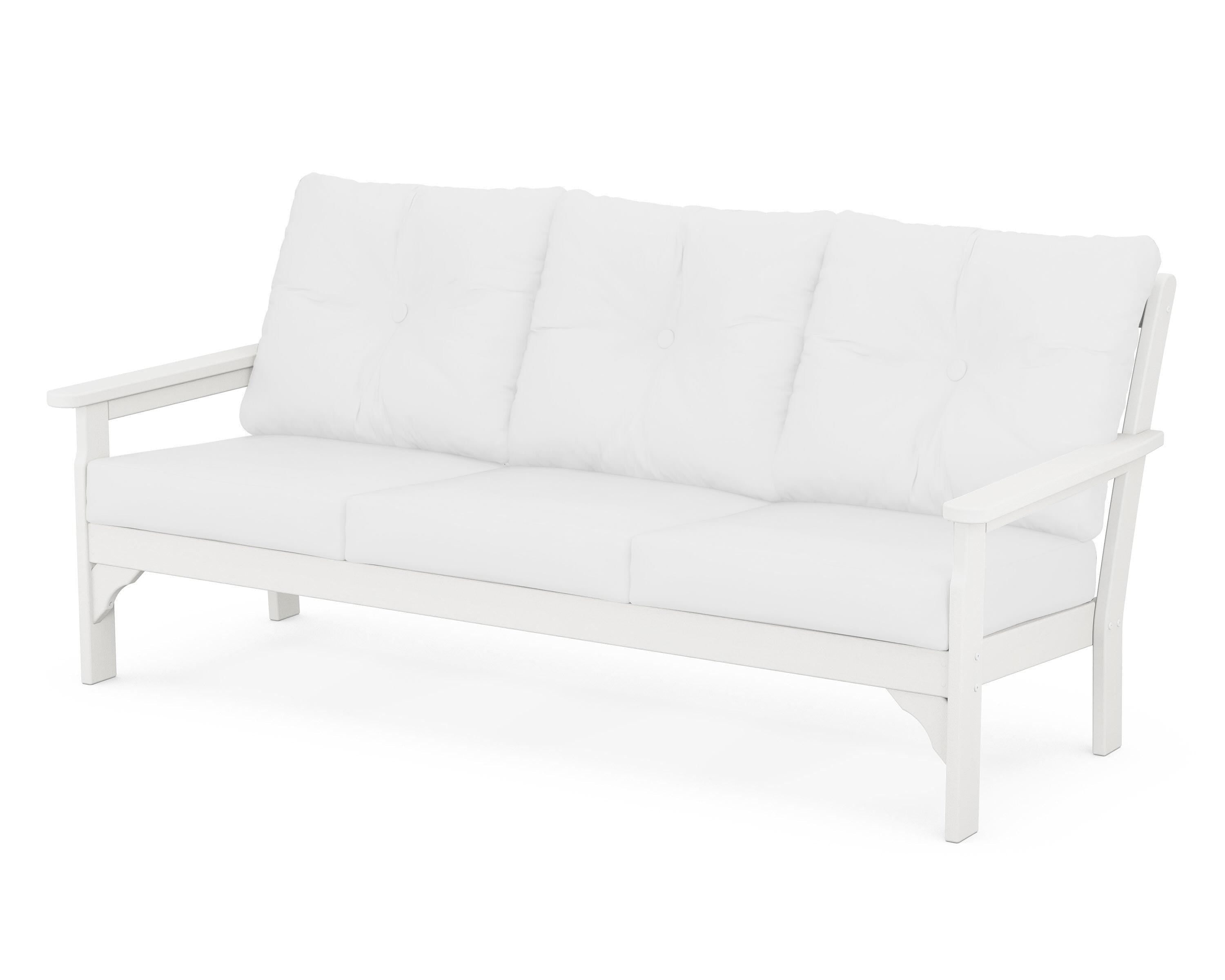 POLYWOOD® Vineyard Deep Seating Sofa in Vintage White / Natural