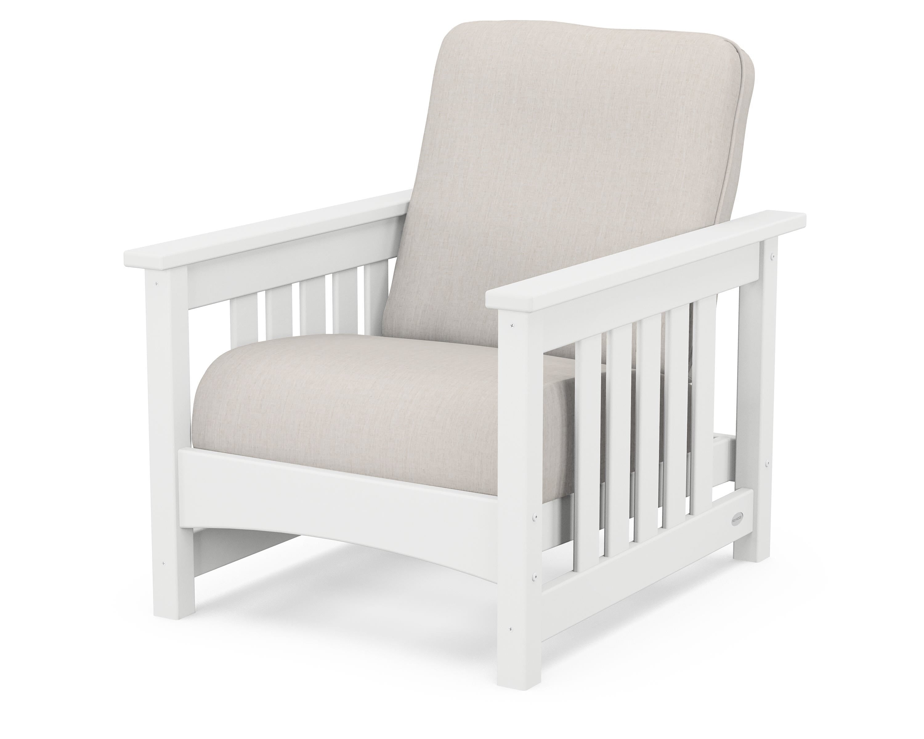 POLYWOOD® Club Mission Chair in White / Cast Ash
