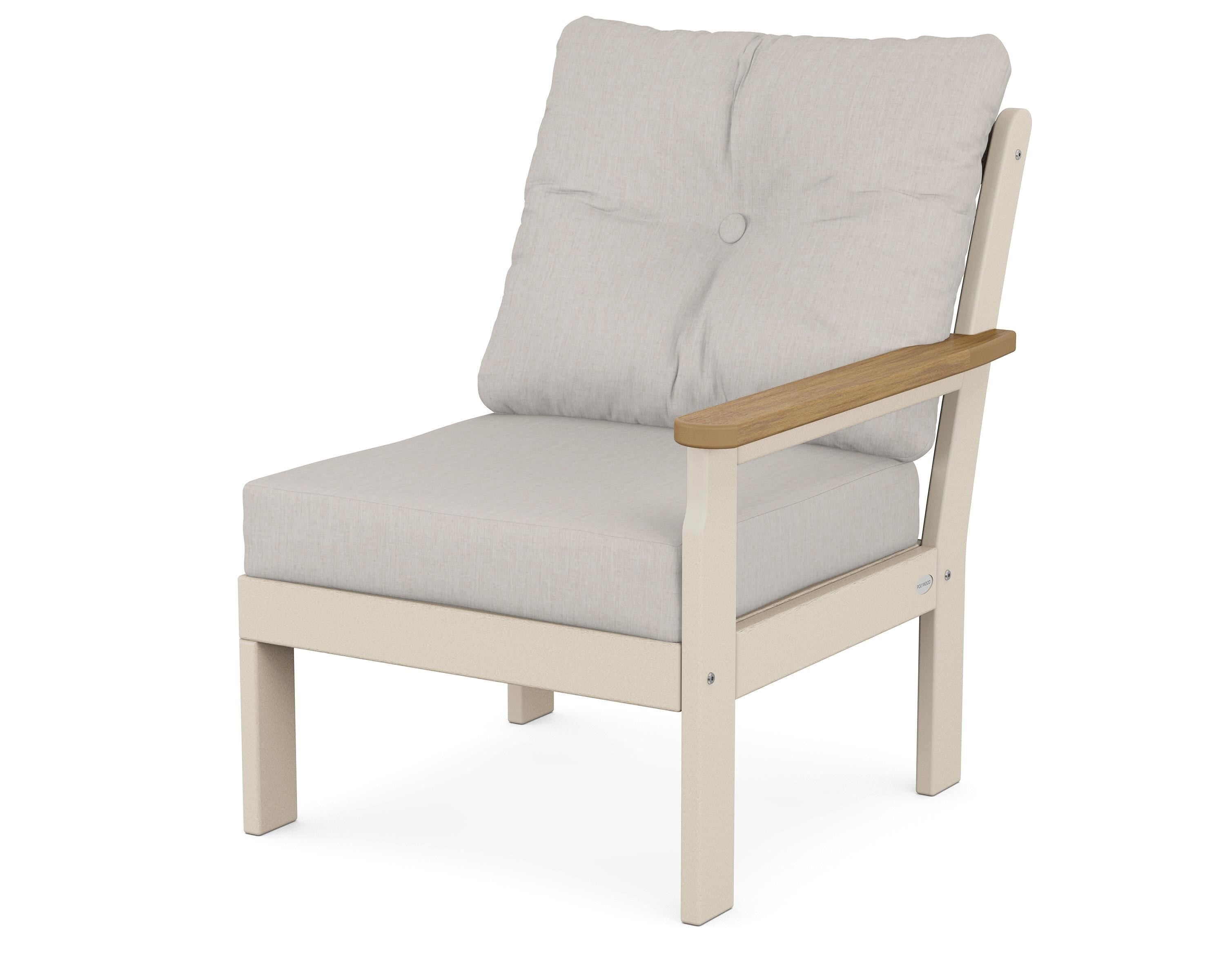 POLYWOOD® Vineyard Modular Right Arm Chair in Sand / Natural / Cast Ash