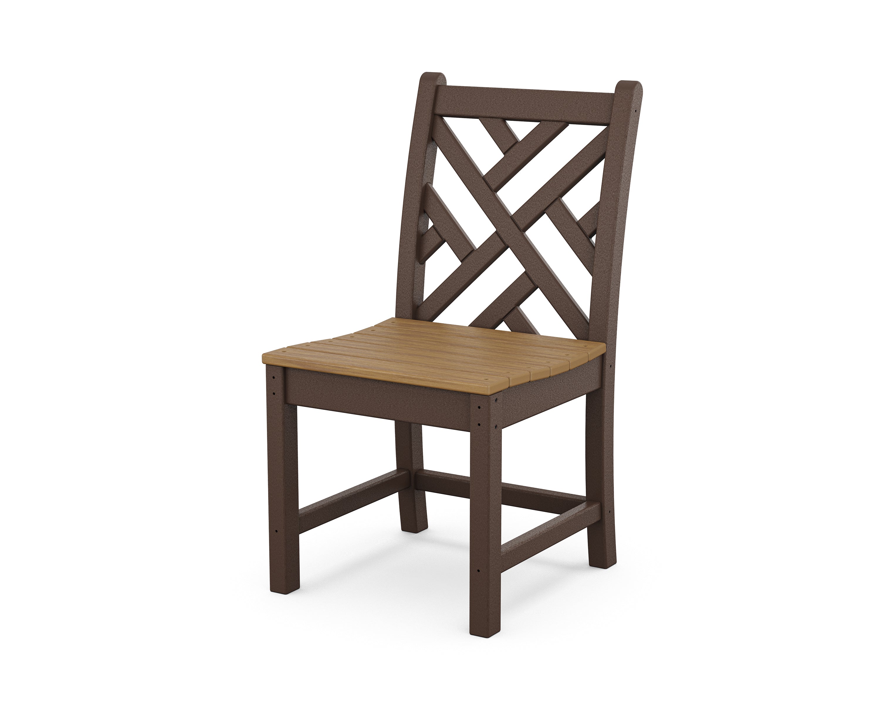 POLYWOOD® Chippendale Dining Side Chair in Mahogany / Natural