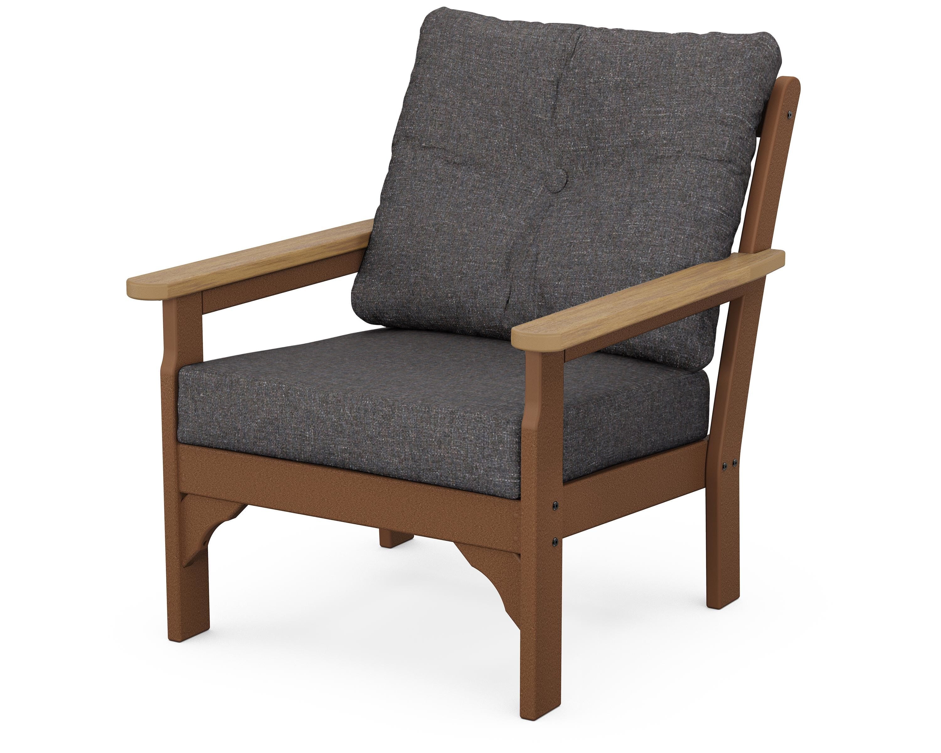 POLYWOOD® Vineyard Deep Seating Chair in Teak / Natural / Ash Charcoal