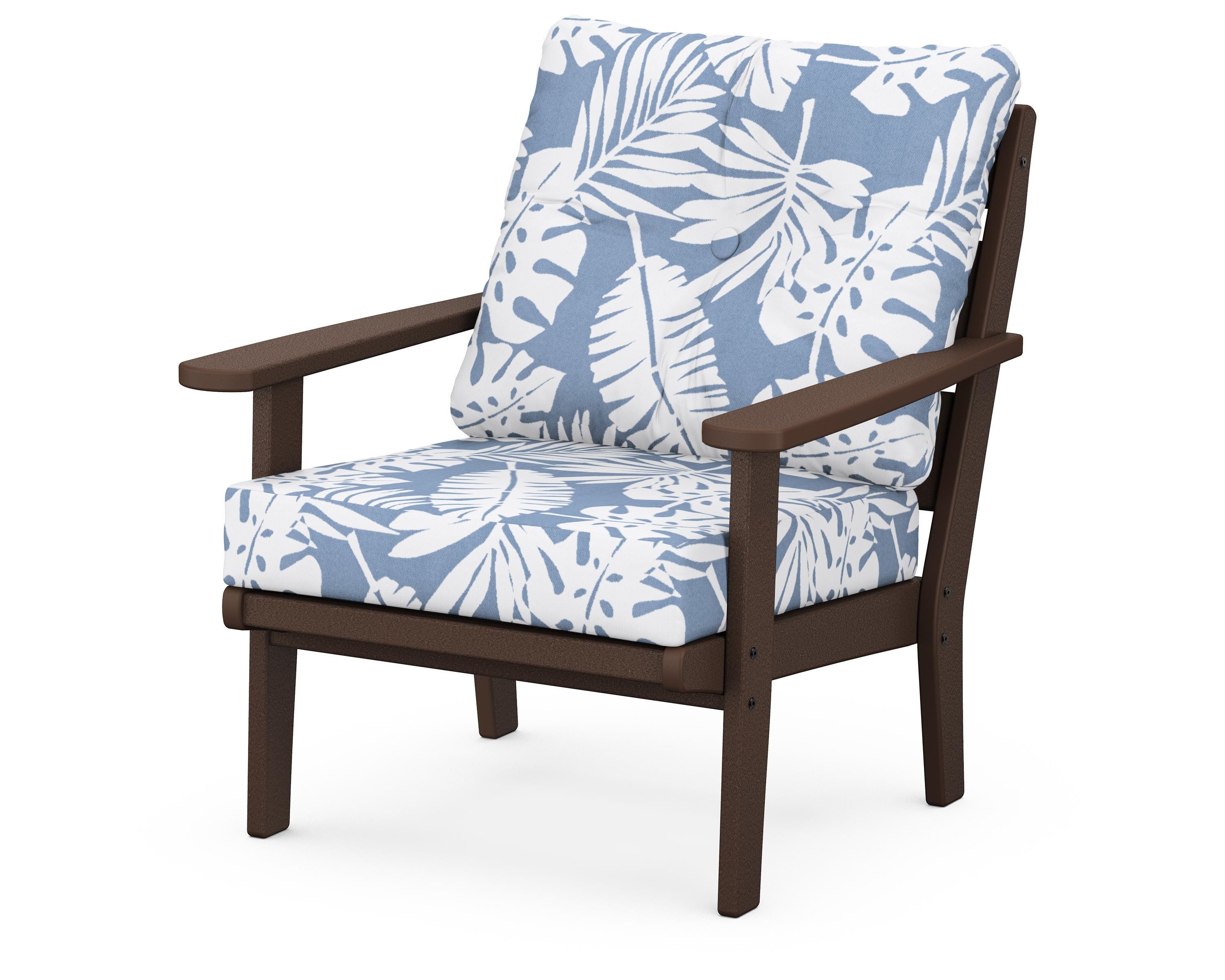 POLYWOOD® Lakeside Deep Seating Chair in Mahogany / Leaf Sky Blue