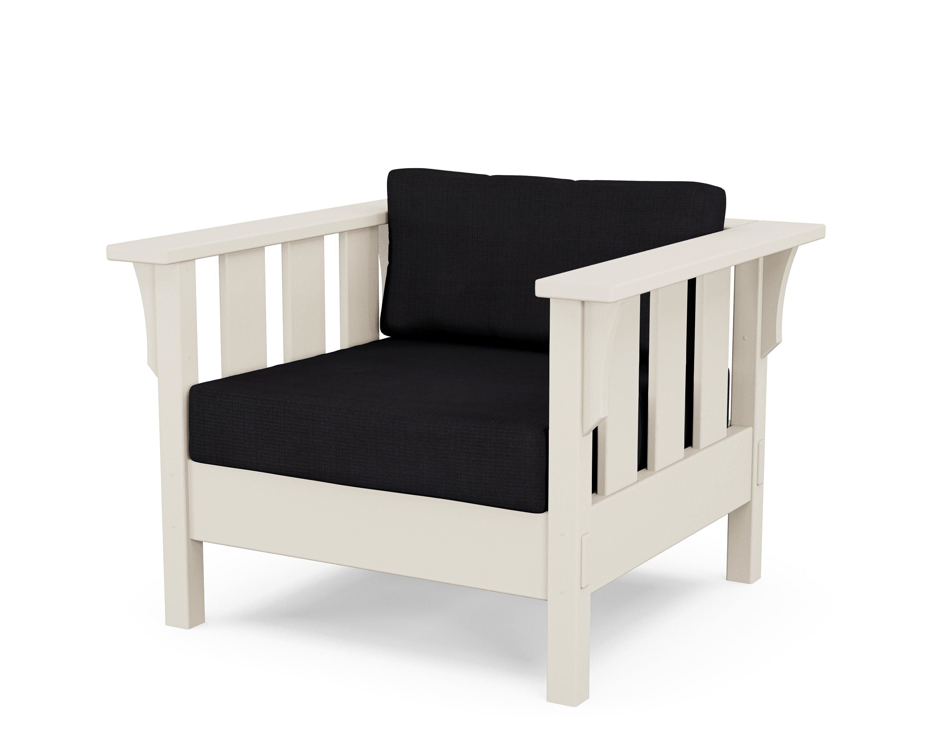 Martha Stewart by POLYWOOD® Acadia Deep Seating Chair in Sand / Midnight Linen