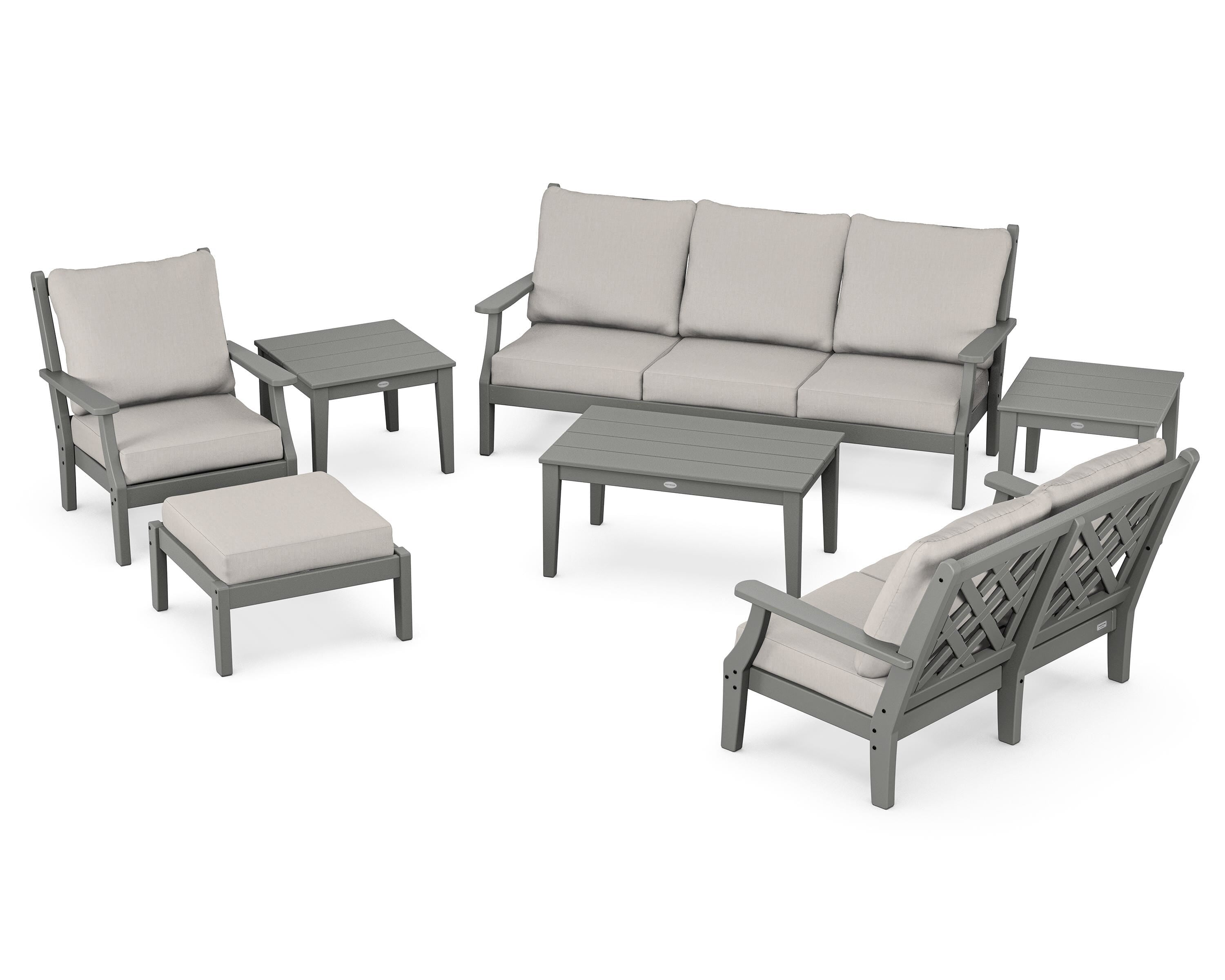 Country Living Wovendale 7-Piece Deep Seating Set in Slate Grey / Cast Ash
