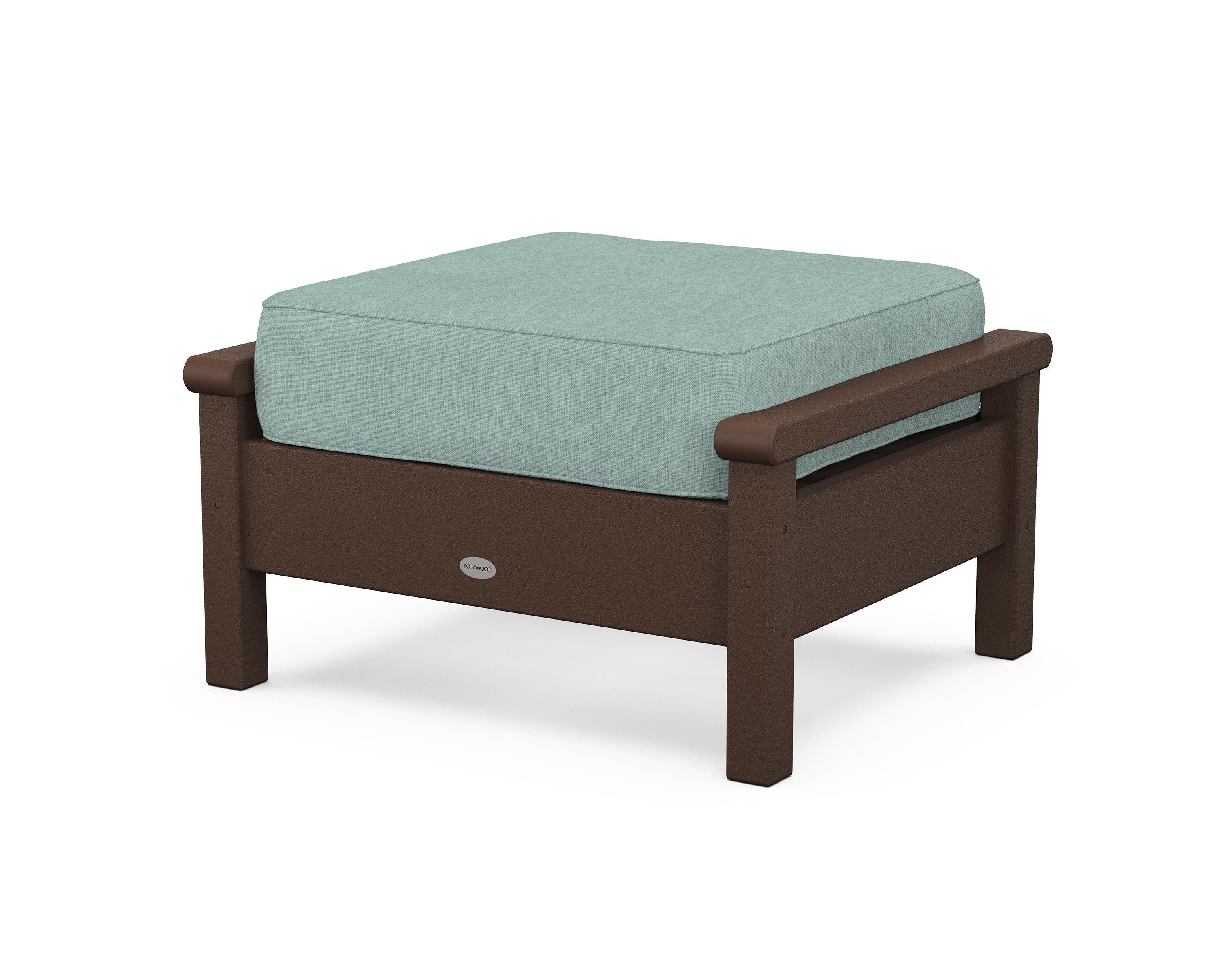 POLYWOOD® Harbour Deep Seating Ottoman in Mahogany / Glacier Spa