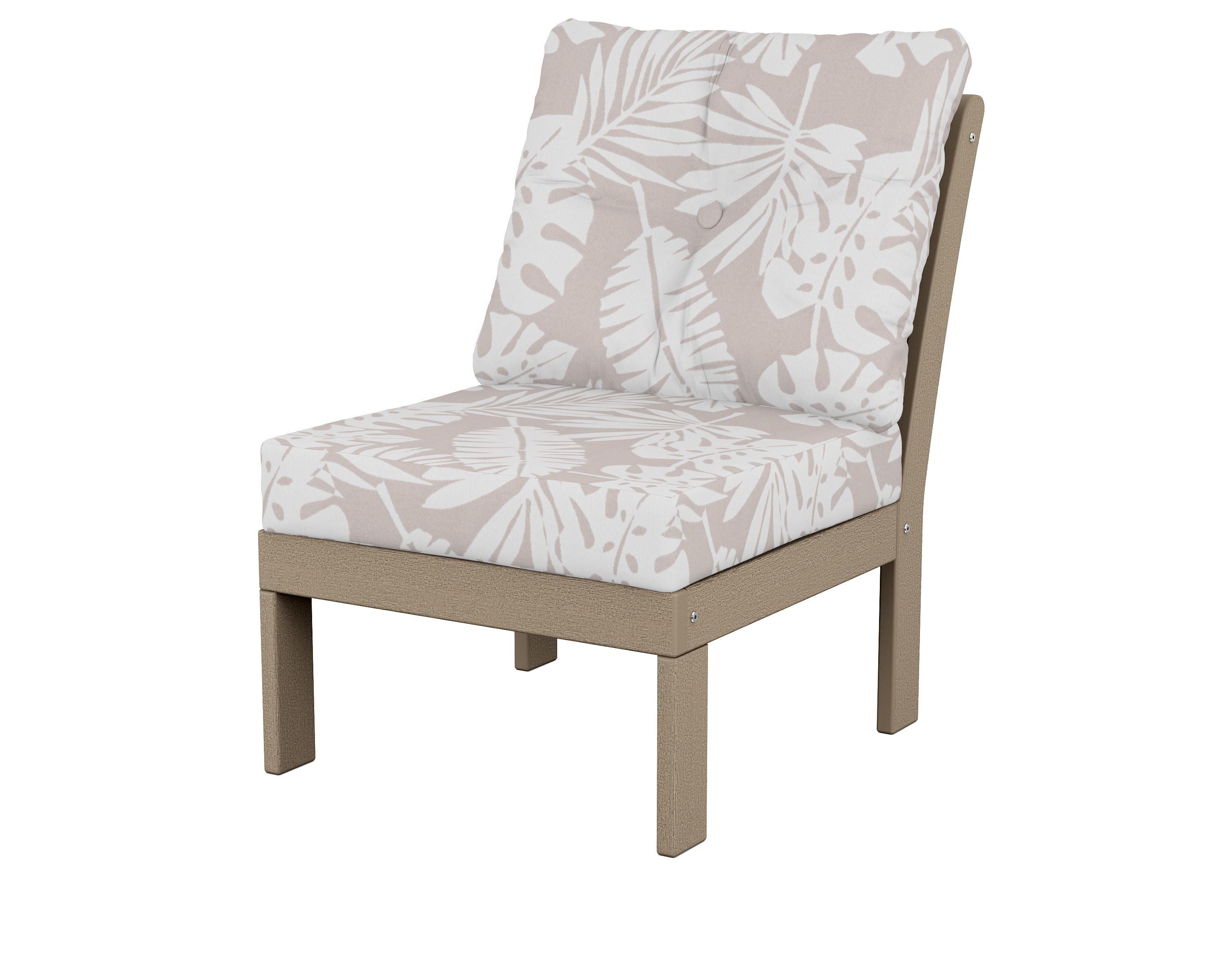 POLYWOOD® Vineyard Modular Armless Chair in Vintage Sahara / Leaf Dune Burlap