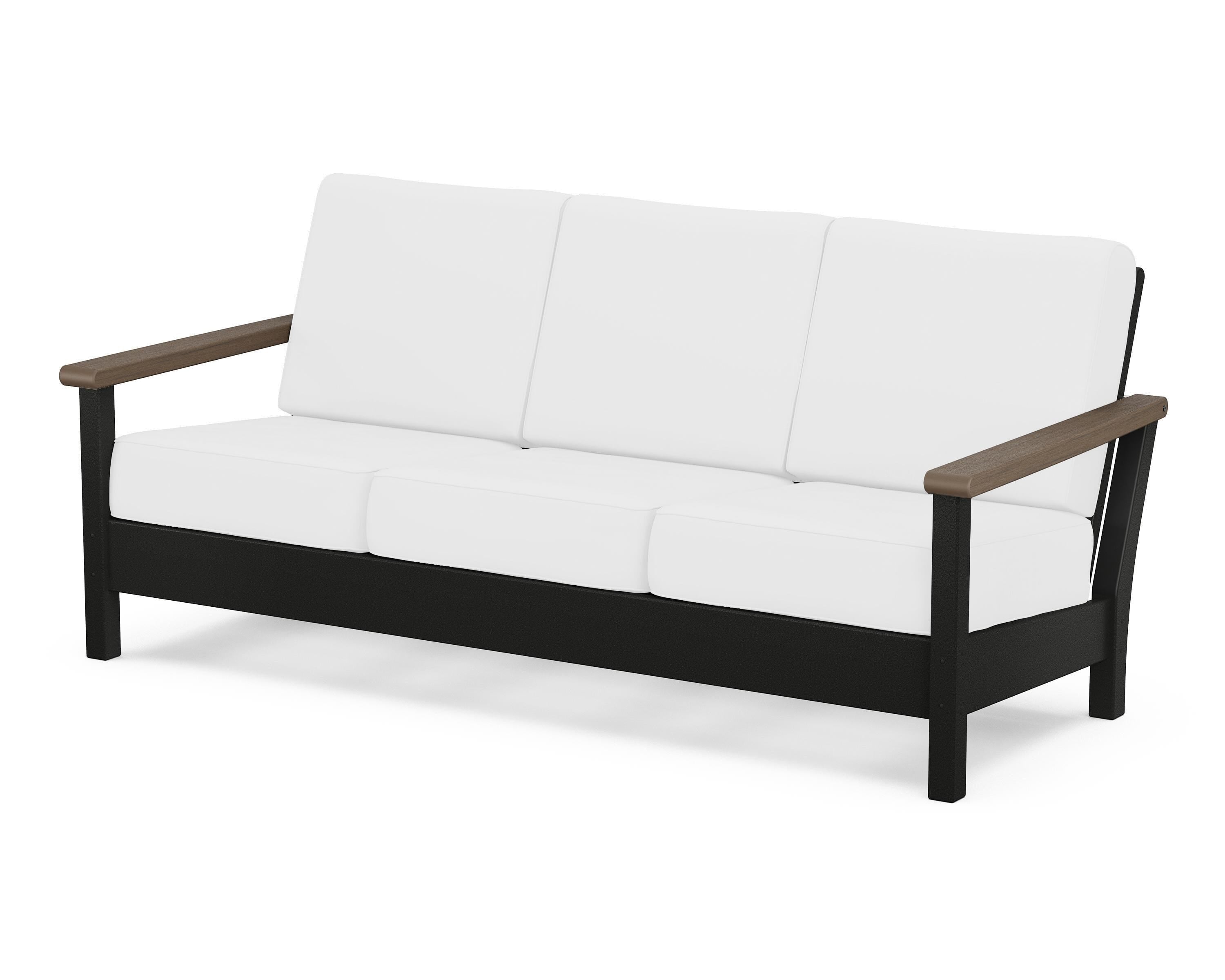 POLYWOOD® Harbour Deep Seating Sofa in Black / Kona / Natural