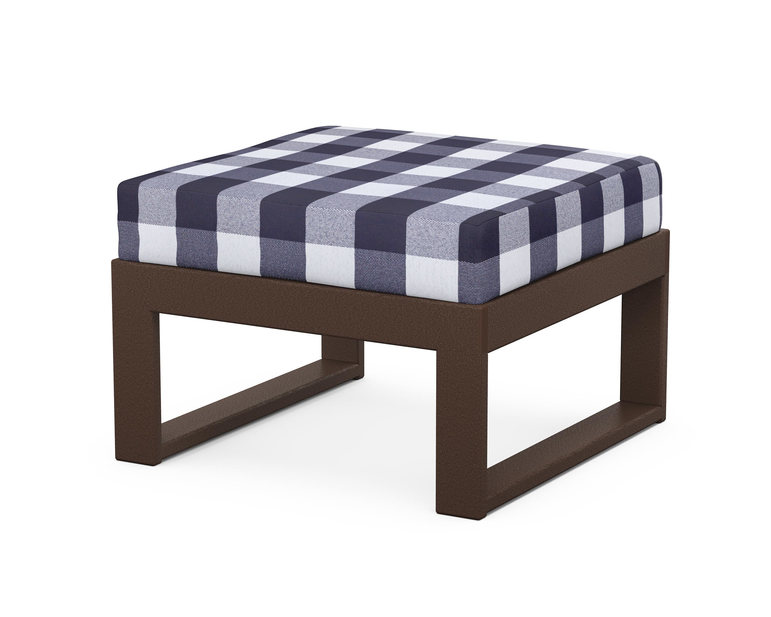 Unbranded Modular Ottoman - Modern in Mahogany / Buffalo Plaid Navy