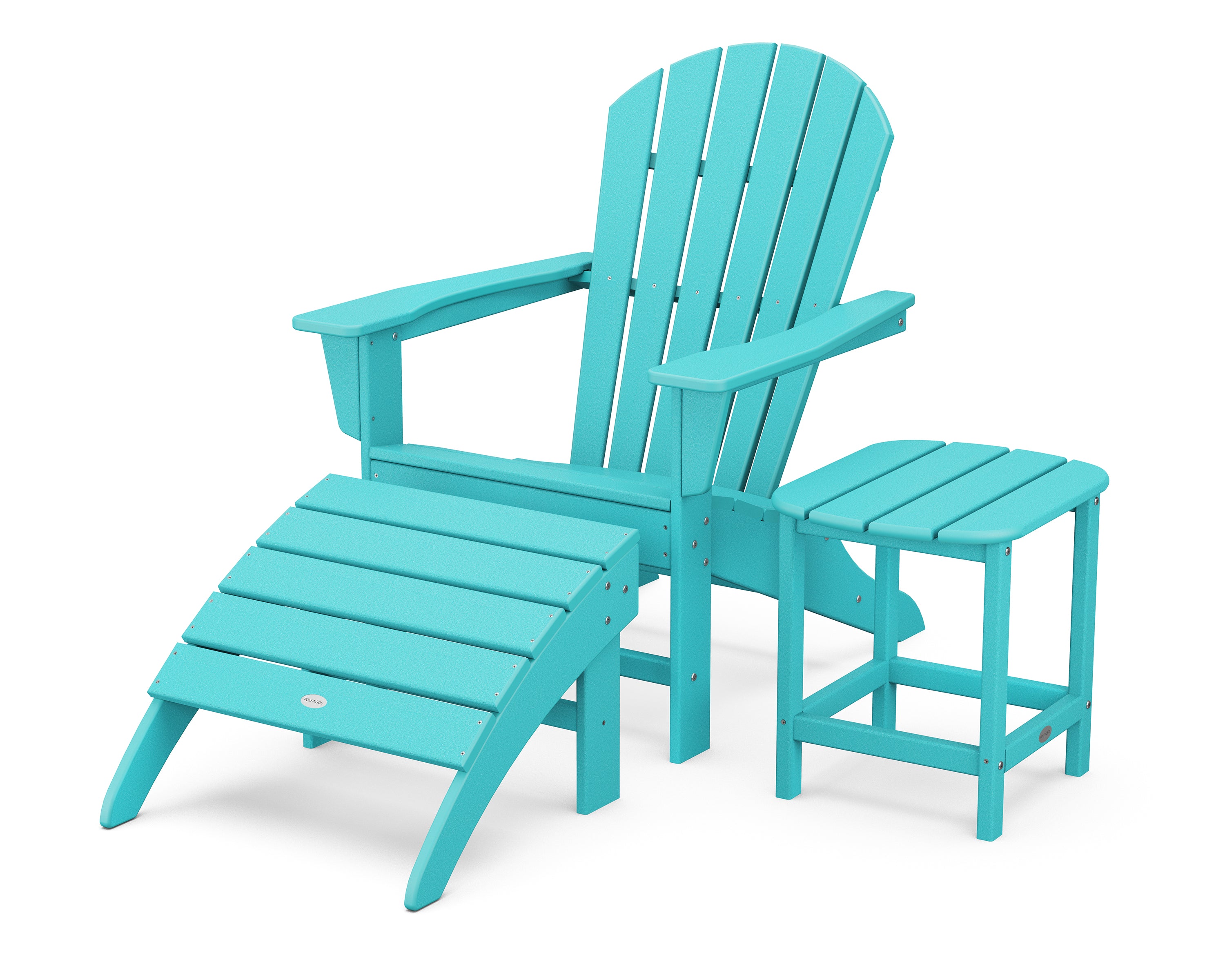 POLYWOOD® South Beach Adirondack 3-Piece Set in Aruba