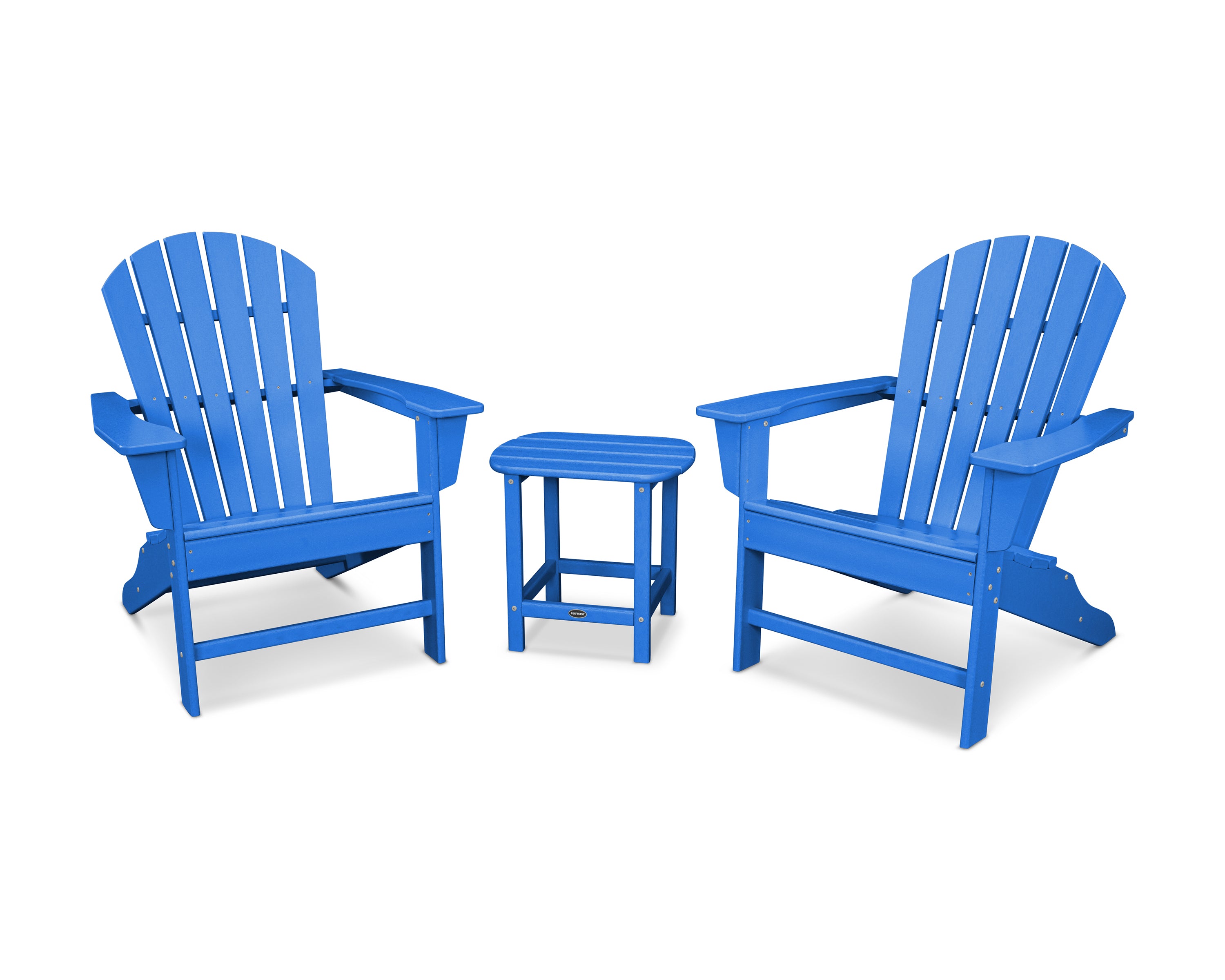 POLYWOOD® South Beach Adirondack 3-Piece Set in Pacific Blue
