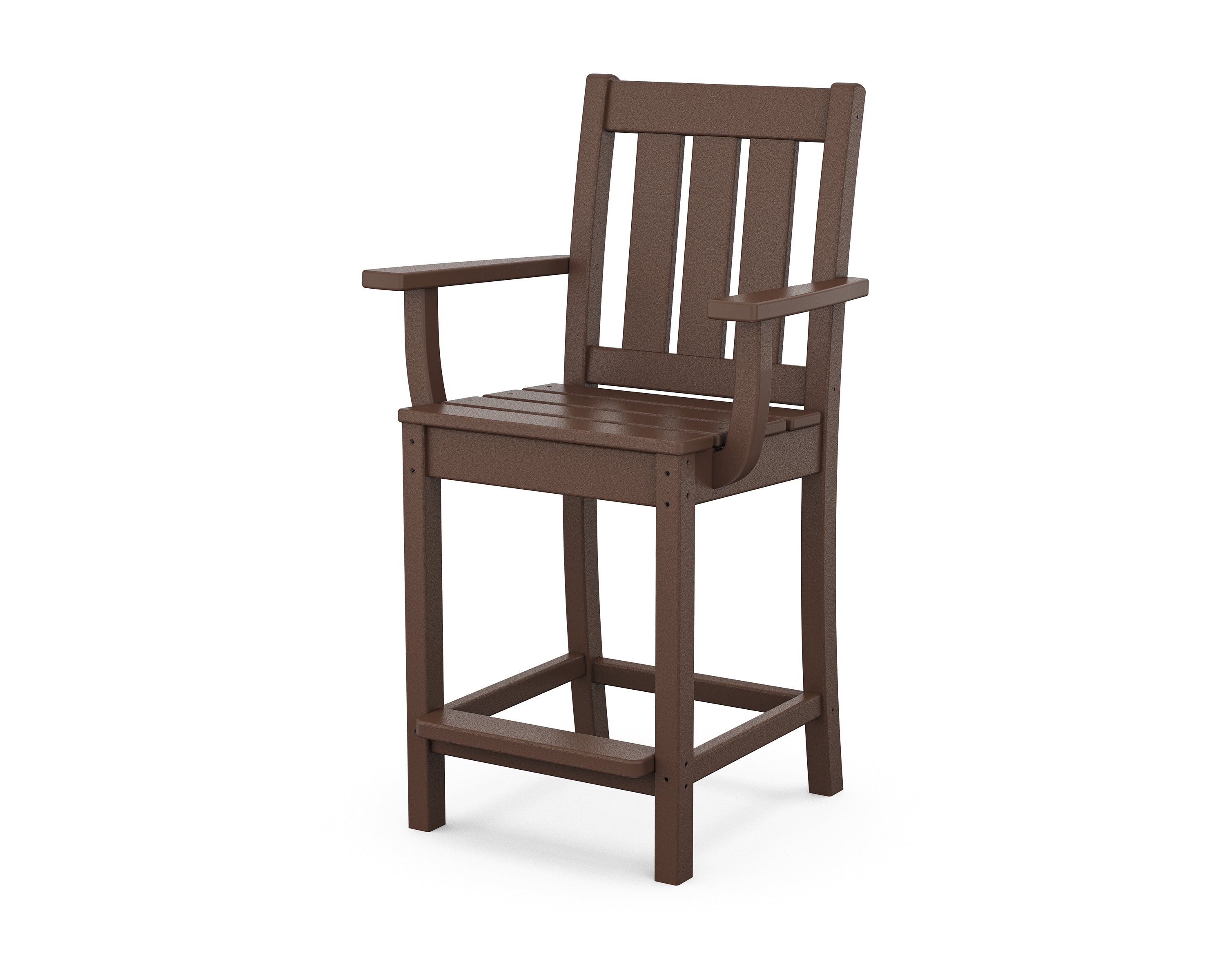 POLYWOOD® Oxford Counter Arm Chair in Mahogany