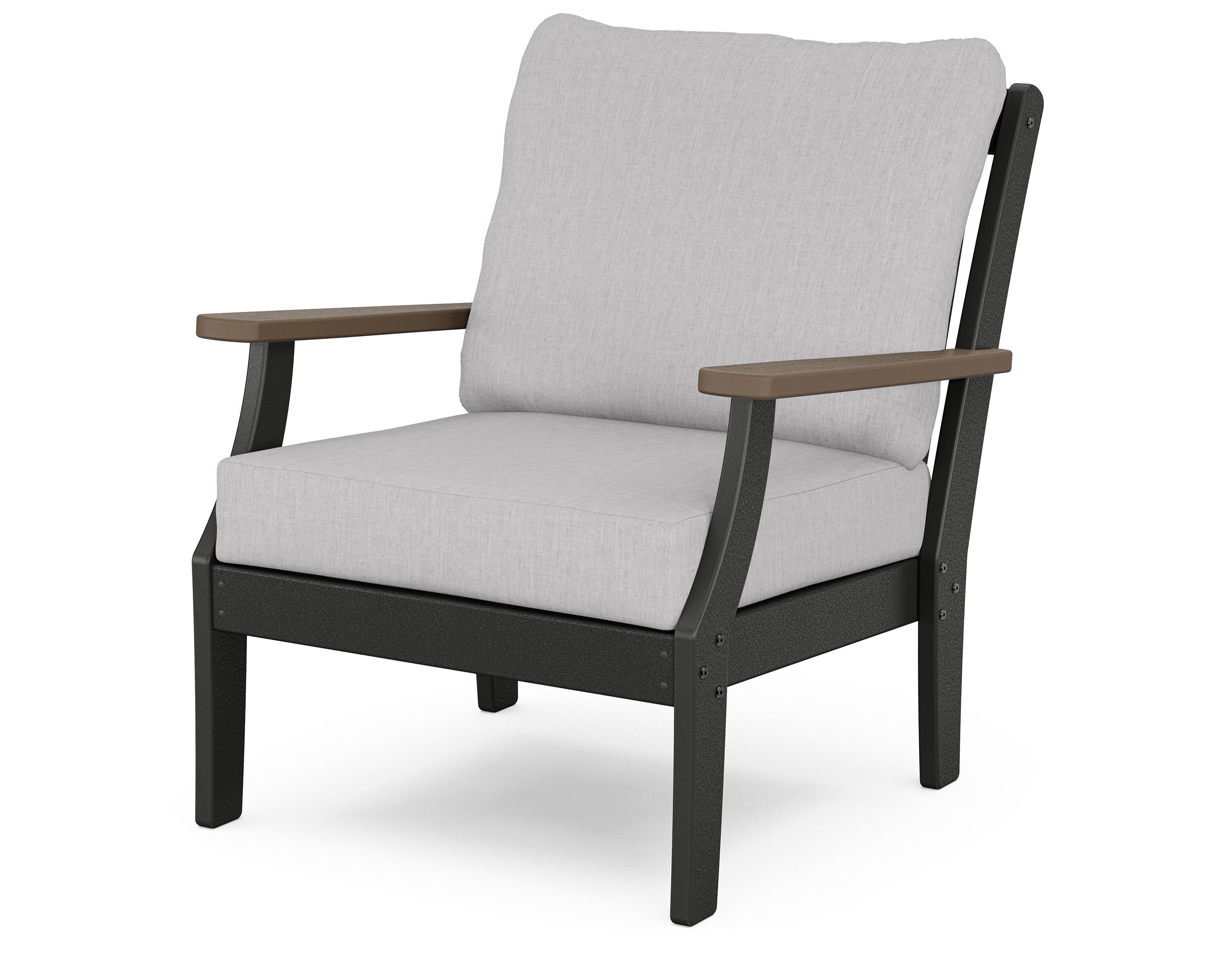 POLYWOOD® Braxton Deep Seating Chair in Black / Kona / Granite