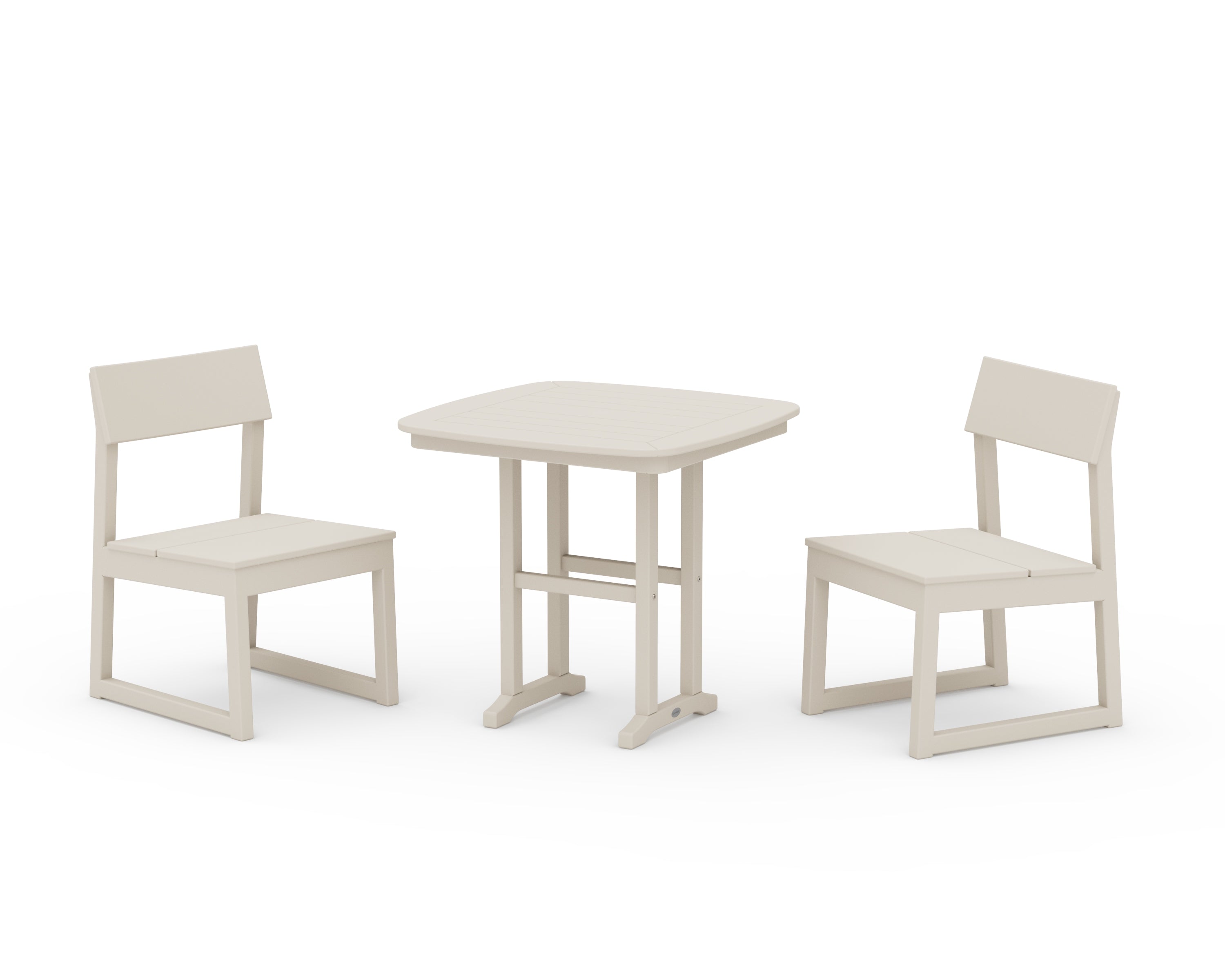 POLYWOOD® EDGE Side Chair 3-Piece Dining Set in Sand