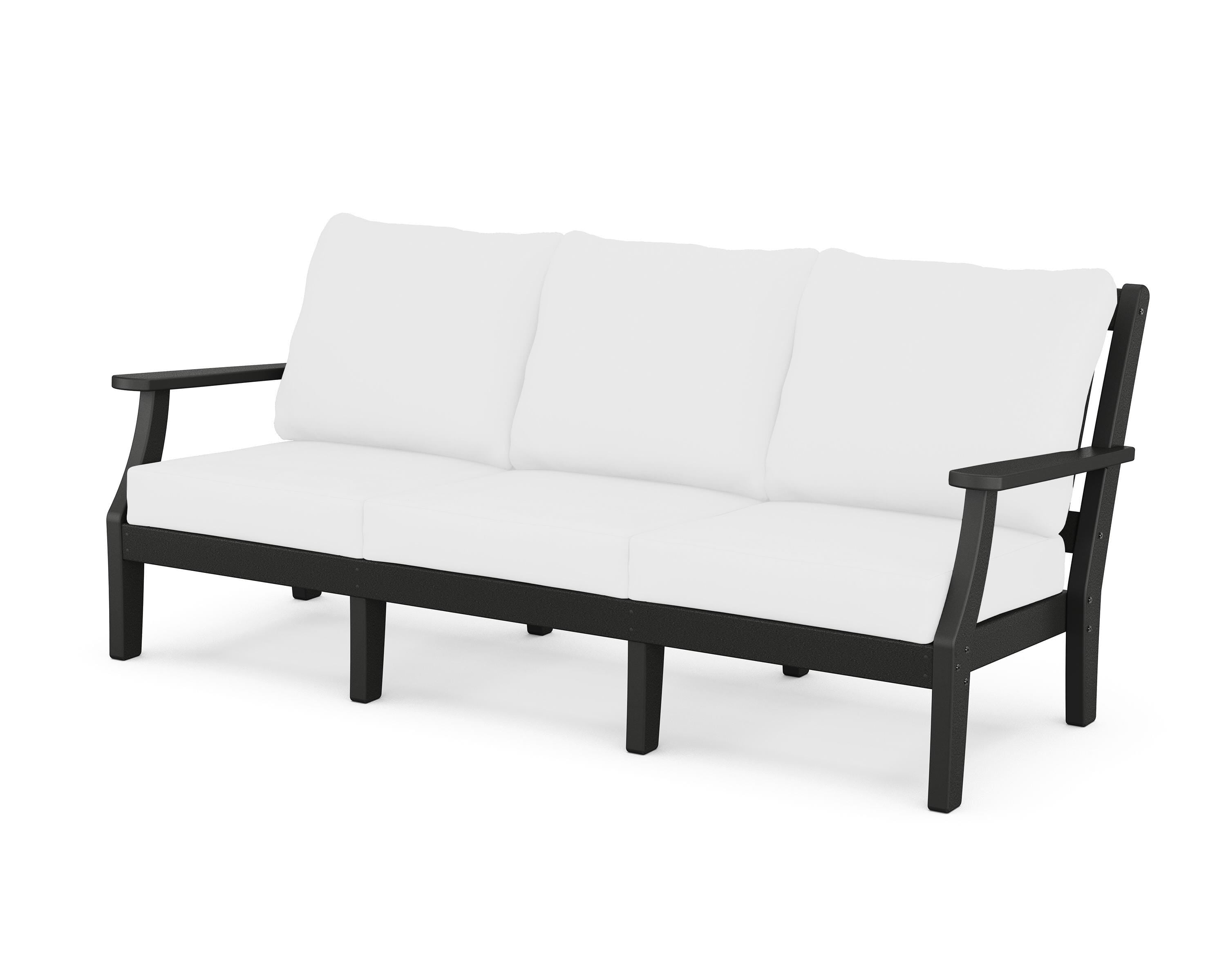 Martha Stewart by POLYWOOD® Chinoiserie Deep Seating Sofa in Black / Natural