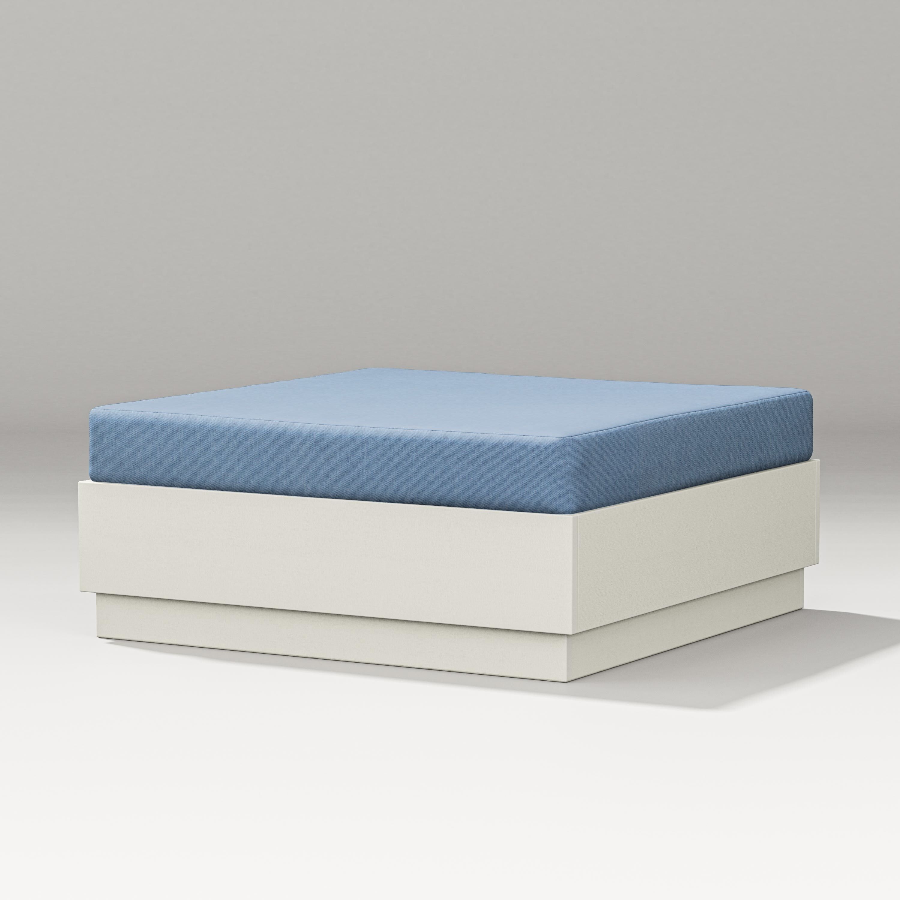 PW Designer Series Elevate Lounge Ottoman in Vintage White / Sky Blue