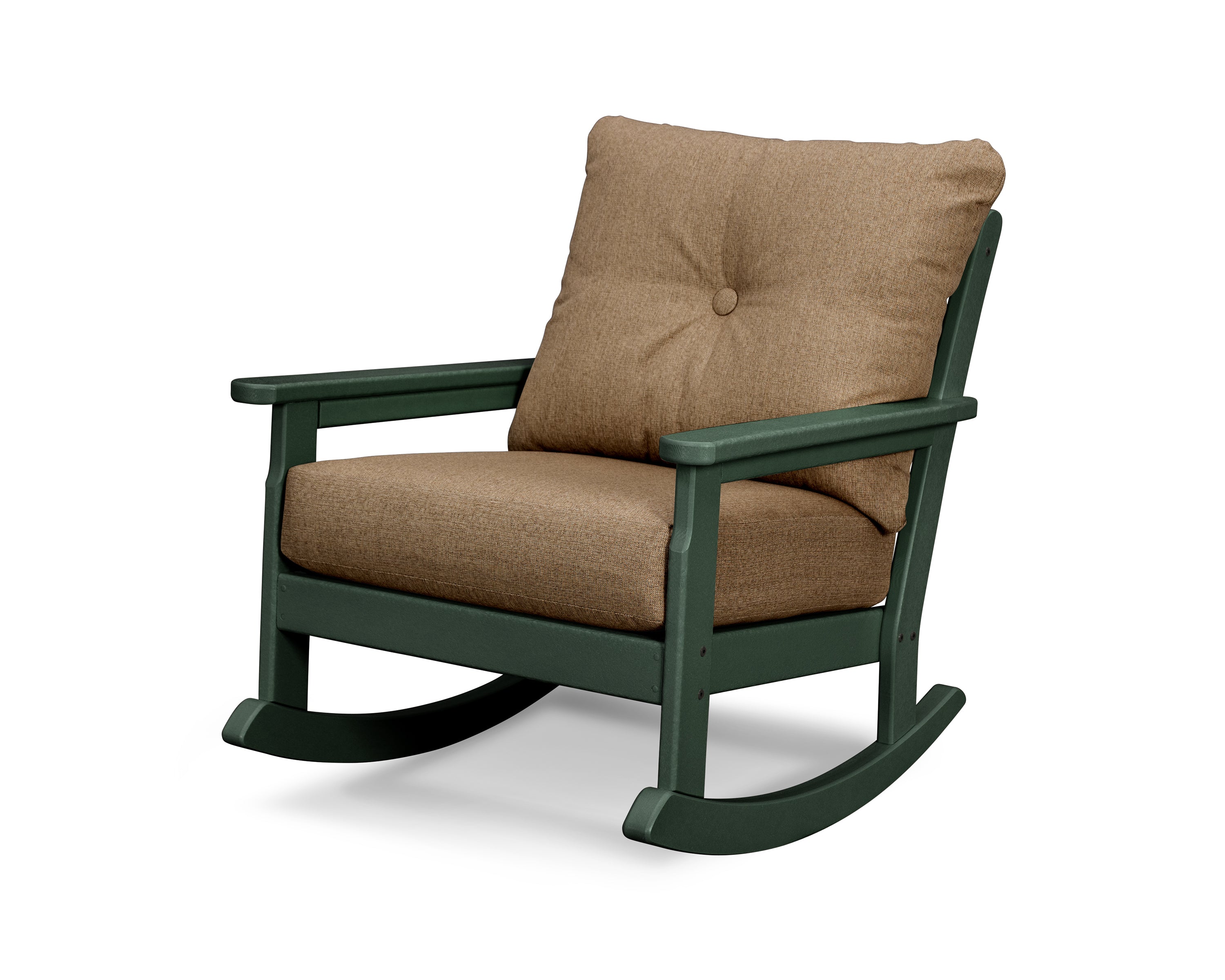 POLYWOOD® Vineyard Deep Seating Rocking Chair in Green / Sesame