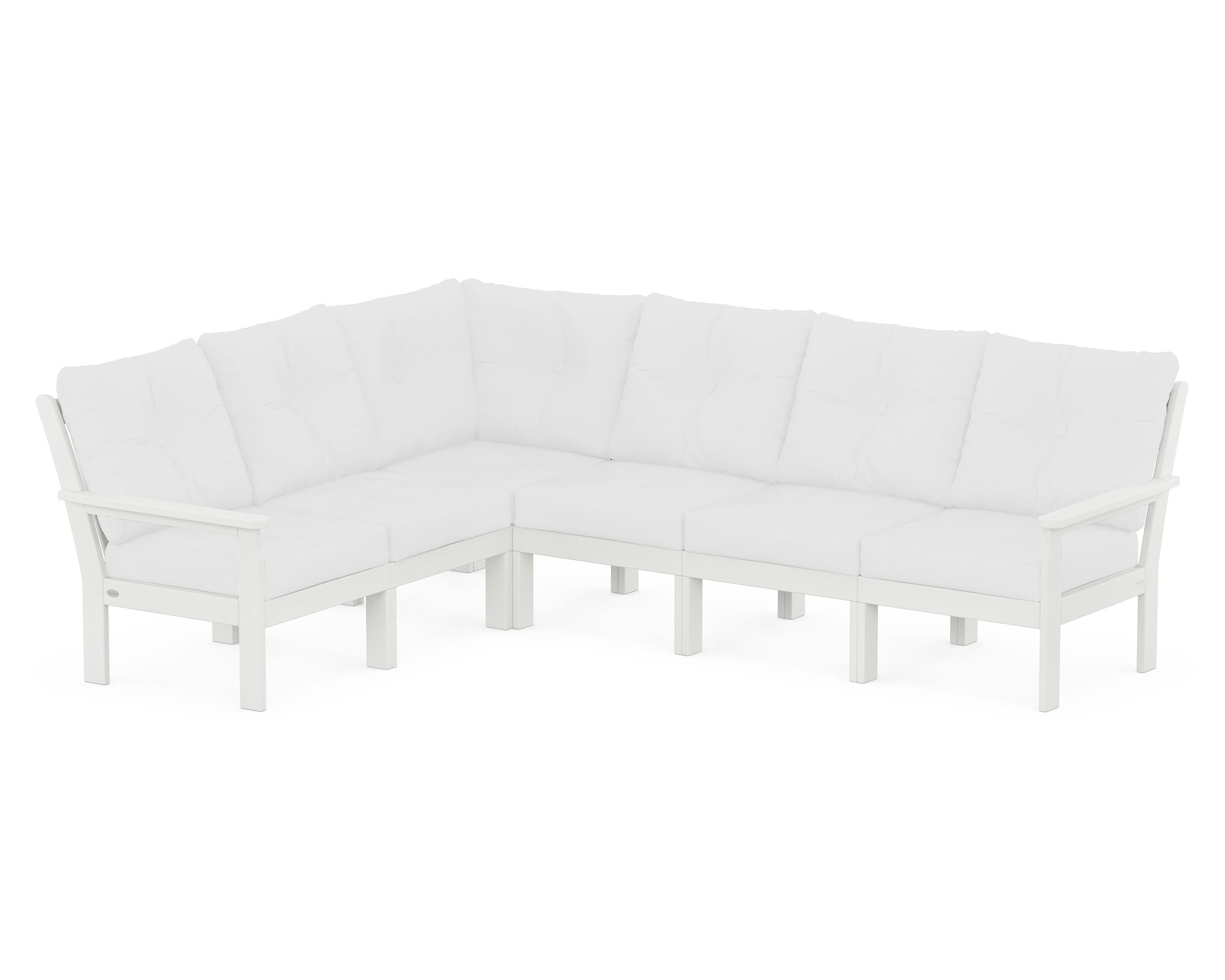 POLYWOOD® Vineyard 6-Piece Sectional in Vintage White / Natural