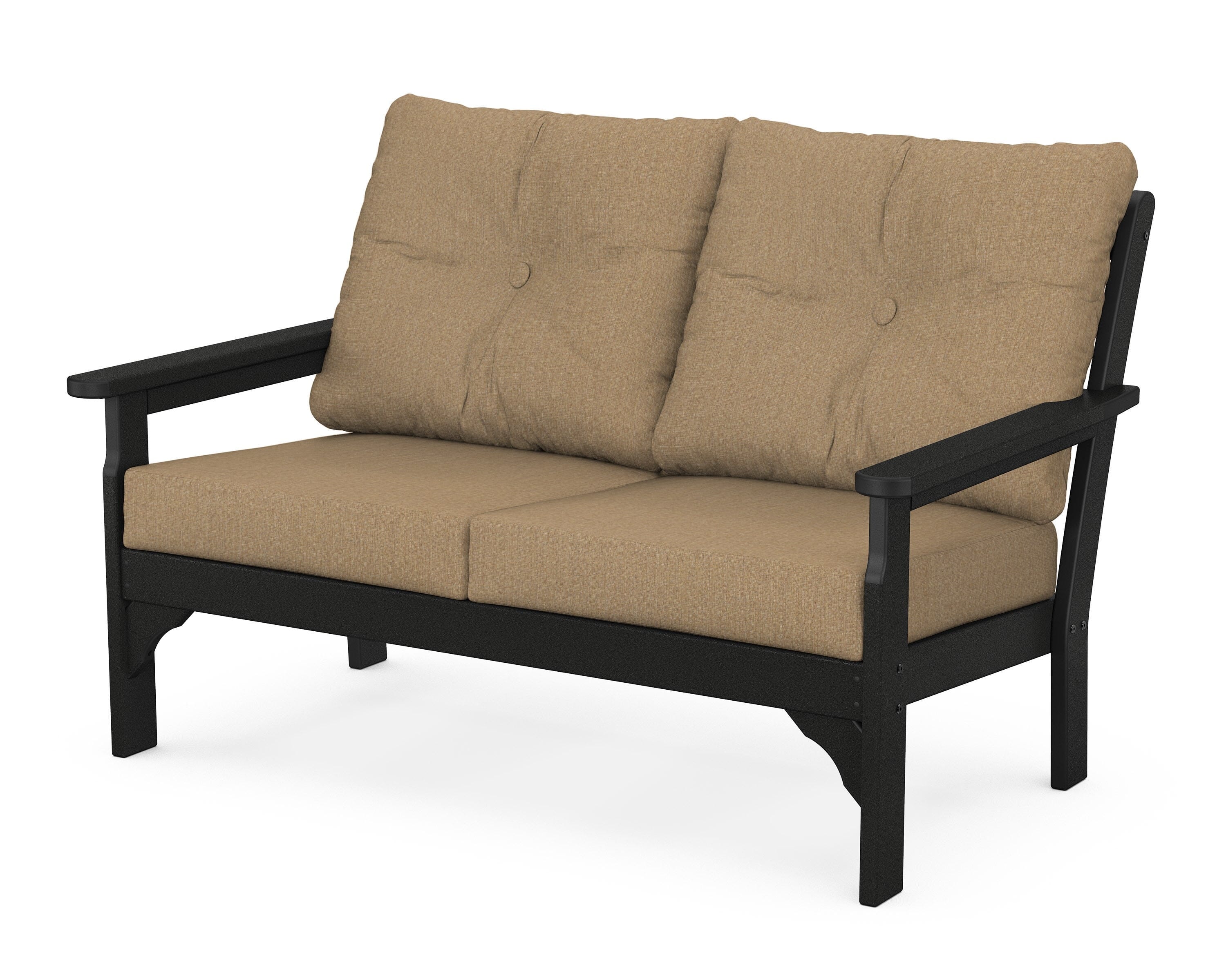 POLYWOOD® Vineyard Deep Seating Loveseat in Black / Sesame