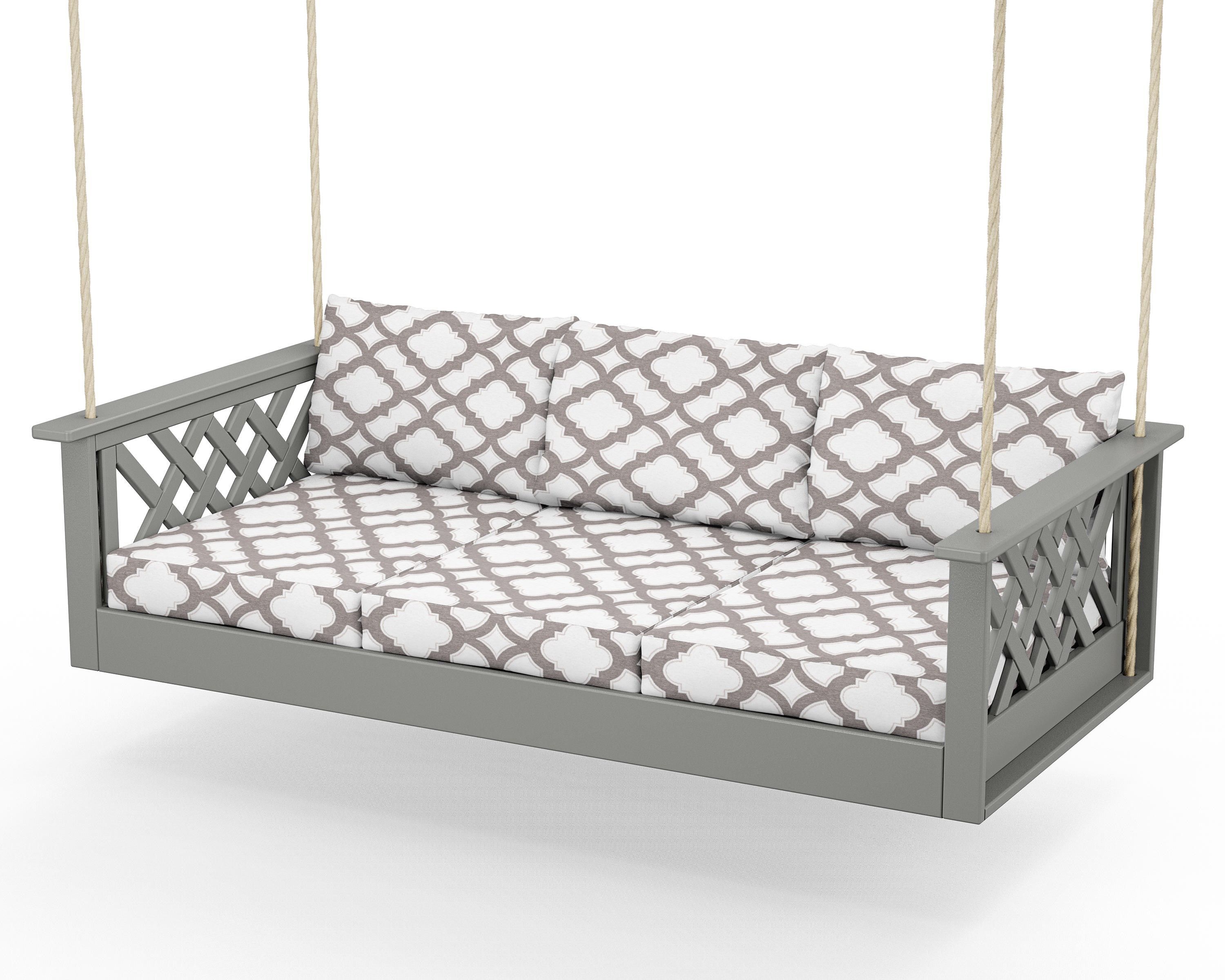 Country Living Wovendale Daybed Swing in Slate Grey / Trellis Grey Mist