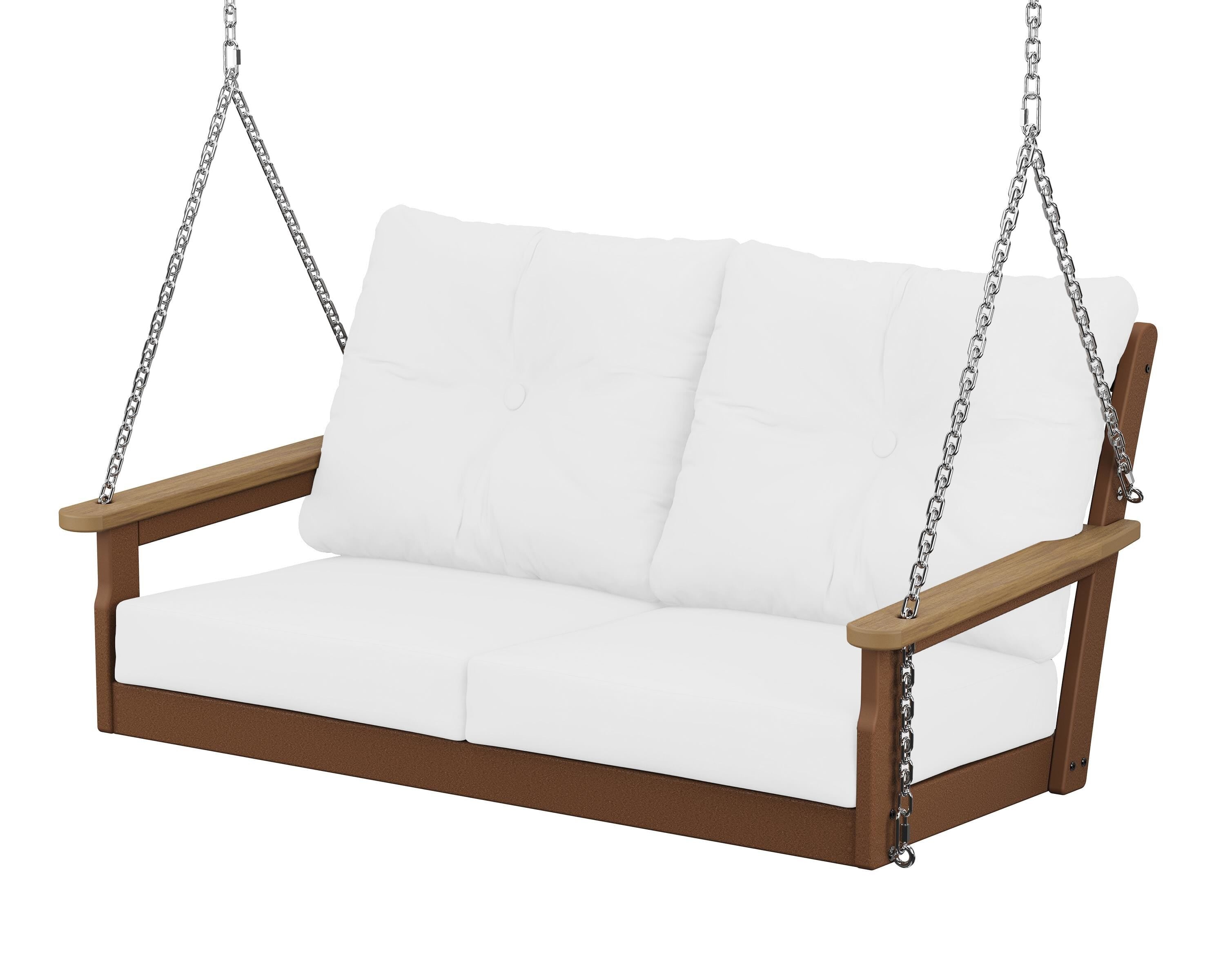 POLYWOOD® Vineyard Deep Seating Swing in Teak / Natural / Natural