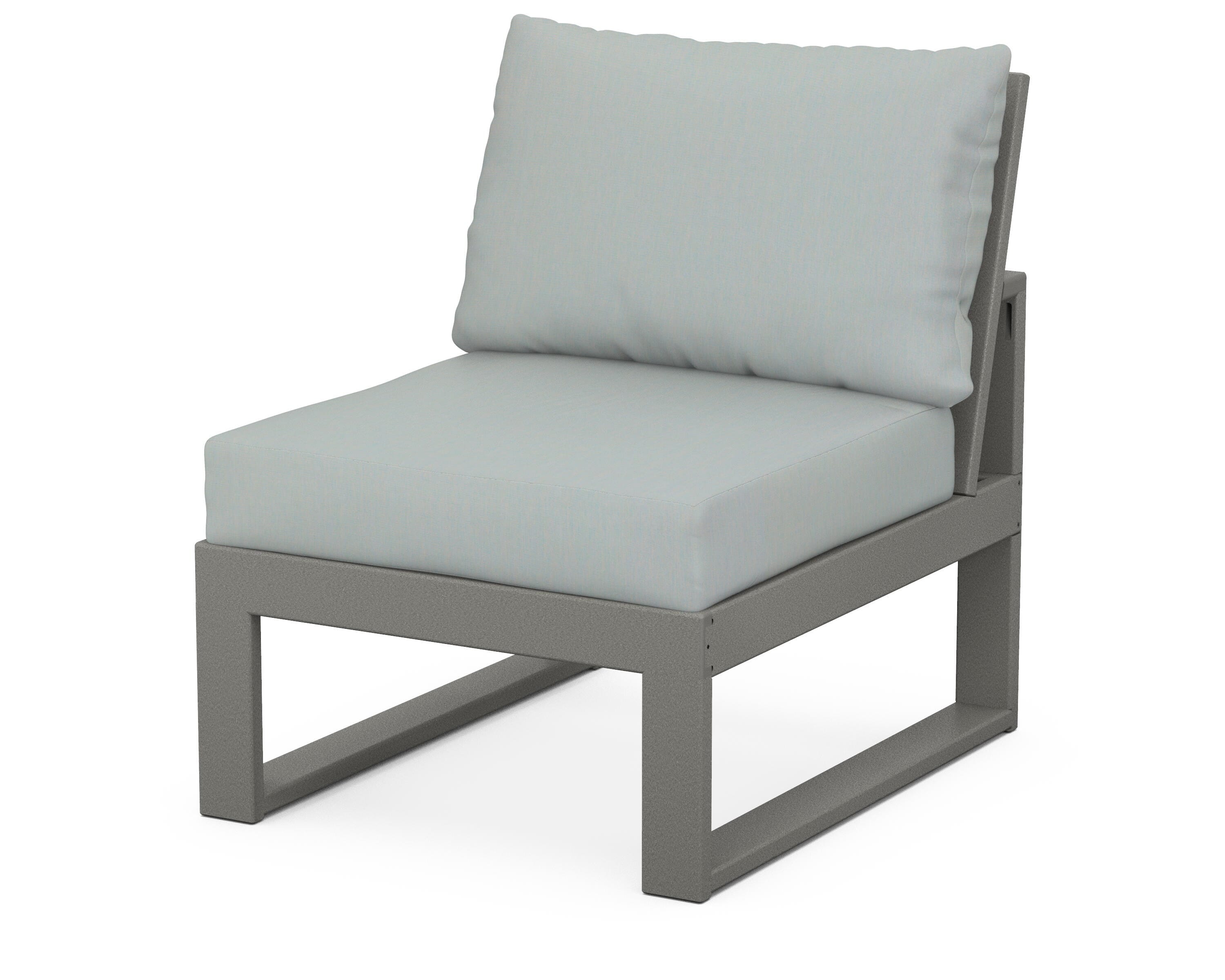 Unbranded Modular Armless Chair in Slate Grey / Spa