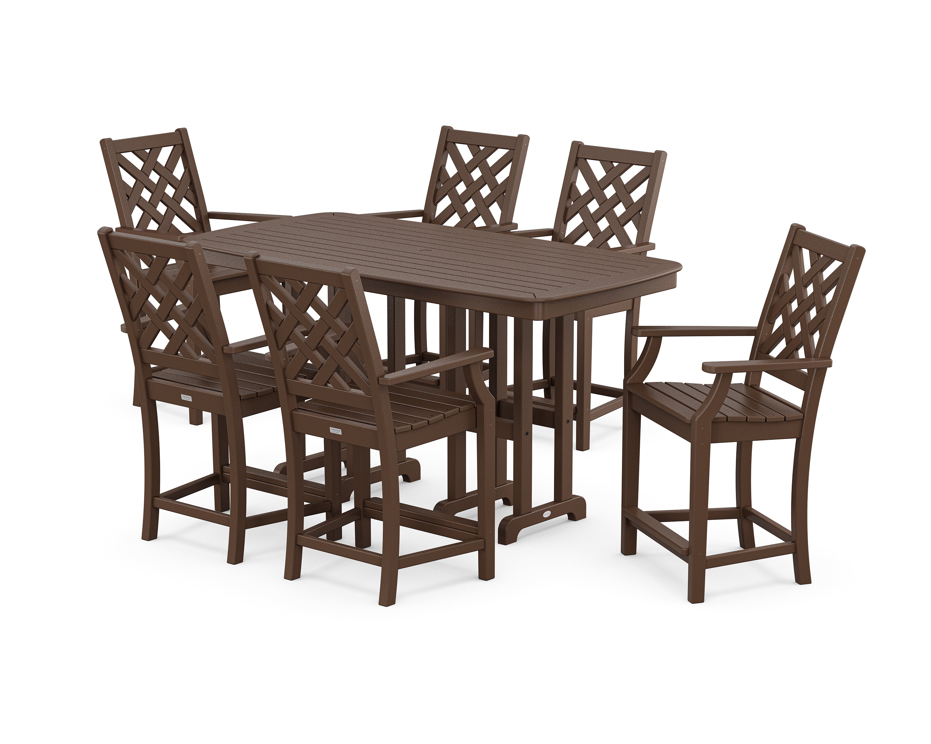 Country Living Wovendale Arm Chair 7-Piece Counter Set in Mahogany
