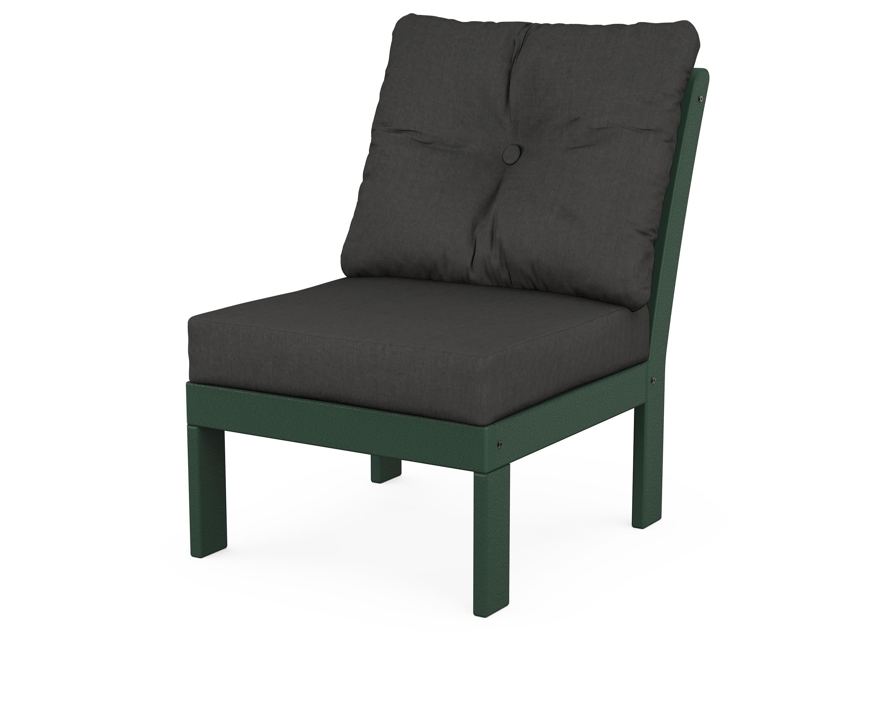 POLYWOOD® Vineyard Modular Armless Chair in Green / Spectrum Carbon