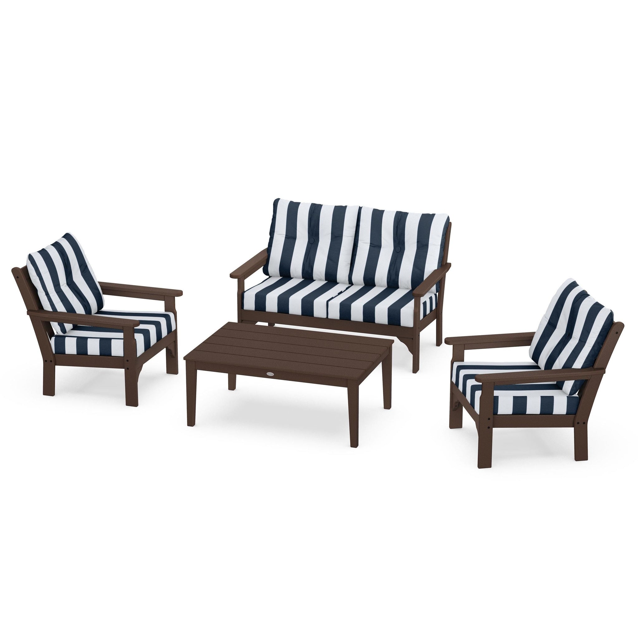 Vineyard 4 Piece Deep Seating Set - Mahogany