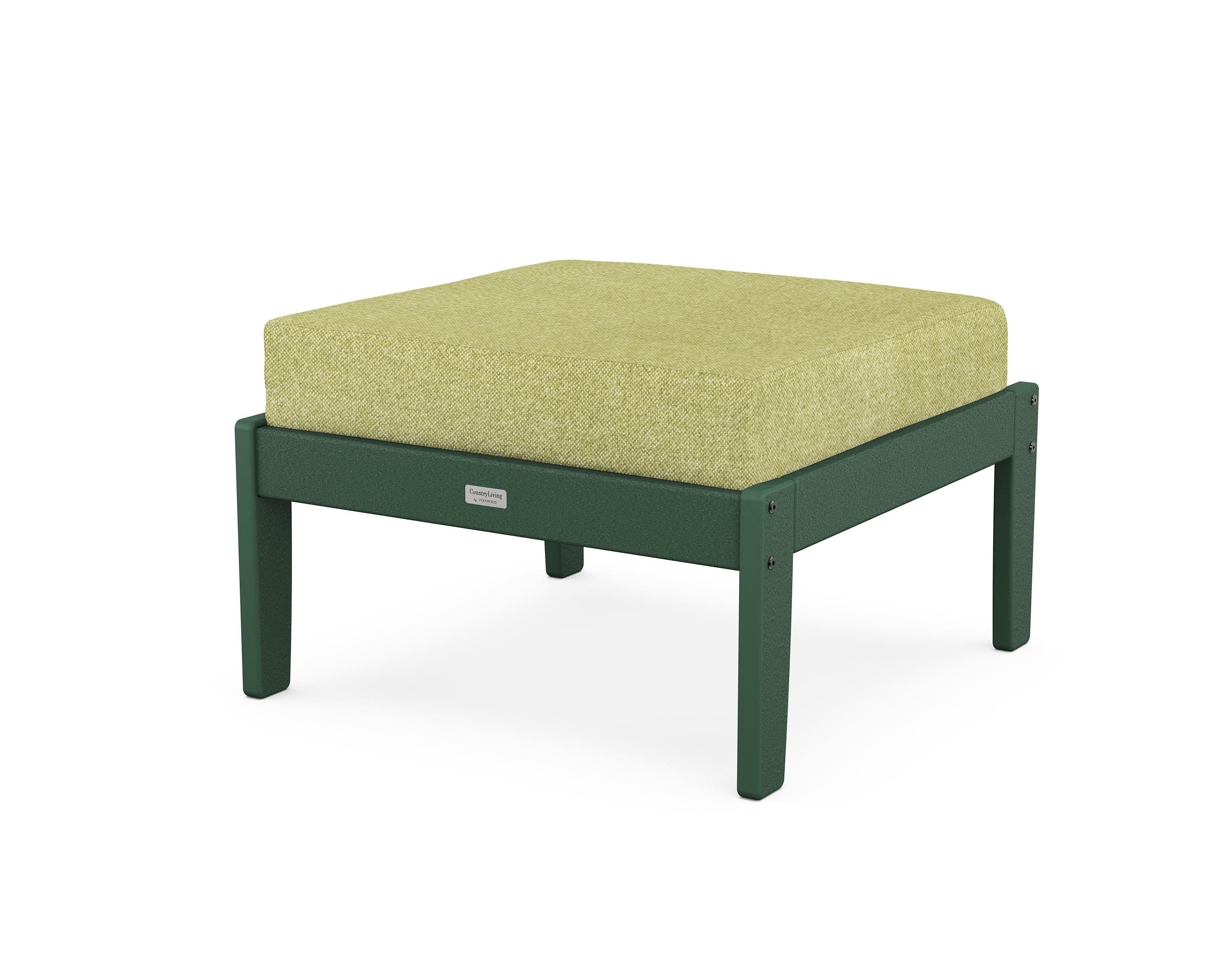 Country Living Cottage Deep Seating Ottoman in Green / Chartreuse Boucle