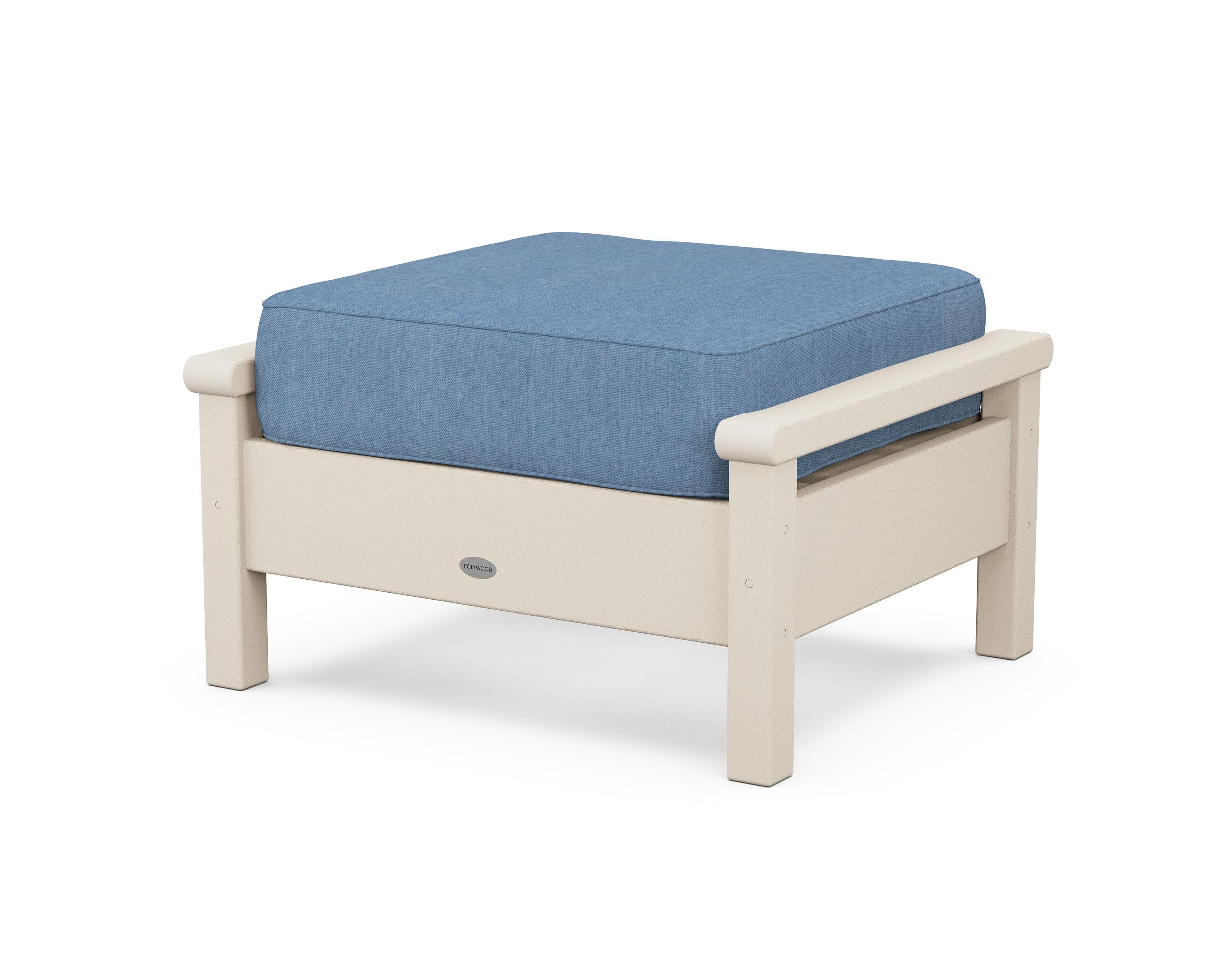POLYWOOD® Harbour Deep Seating Ottoman in Sand / Sky Blue