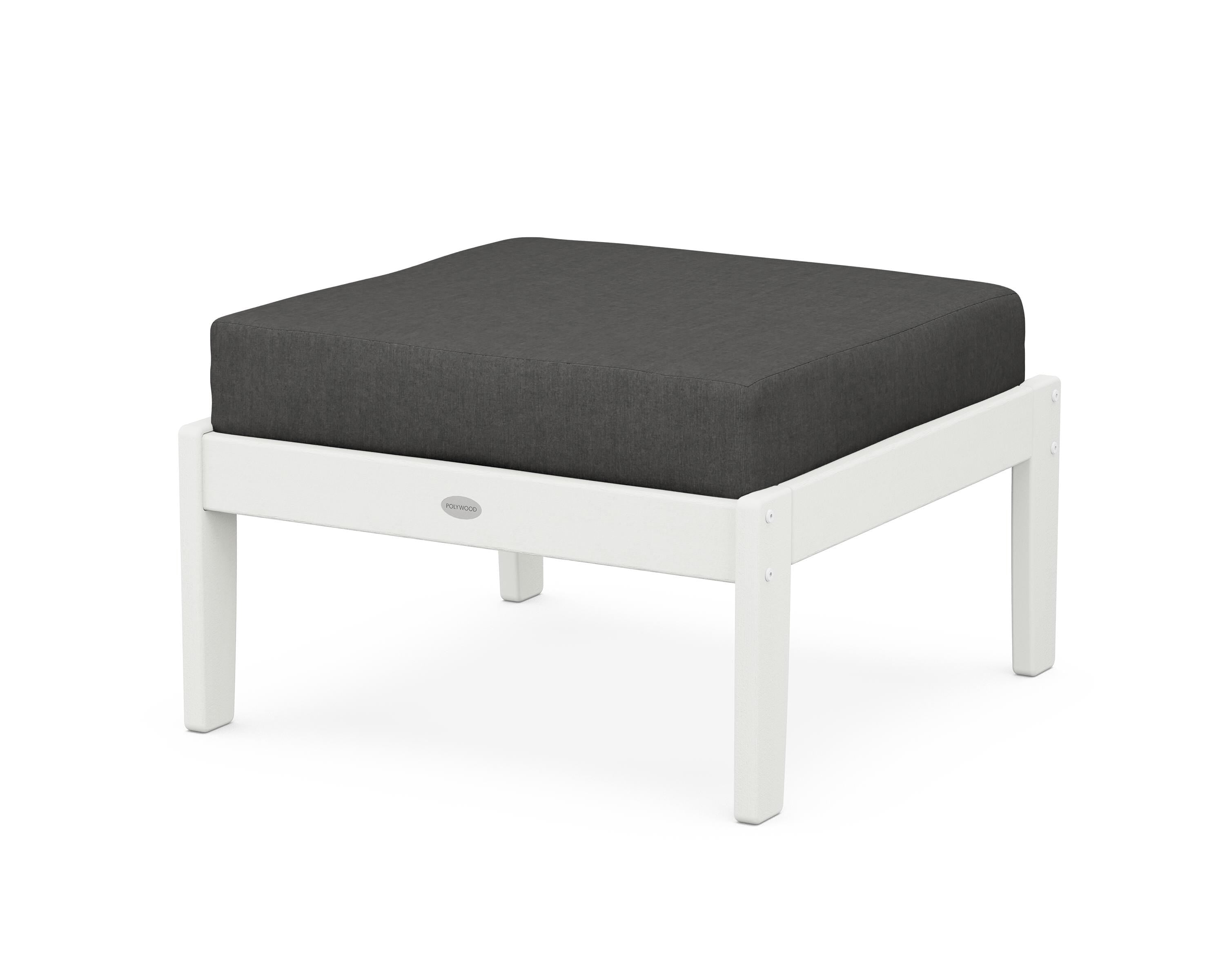 POLYWOOD® Braxton Deep Seating Ottoman in Vintage White / Spectrum Carbon