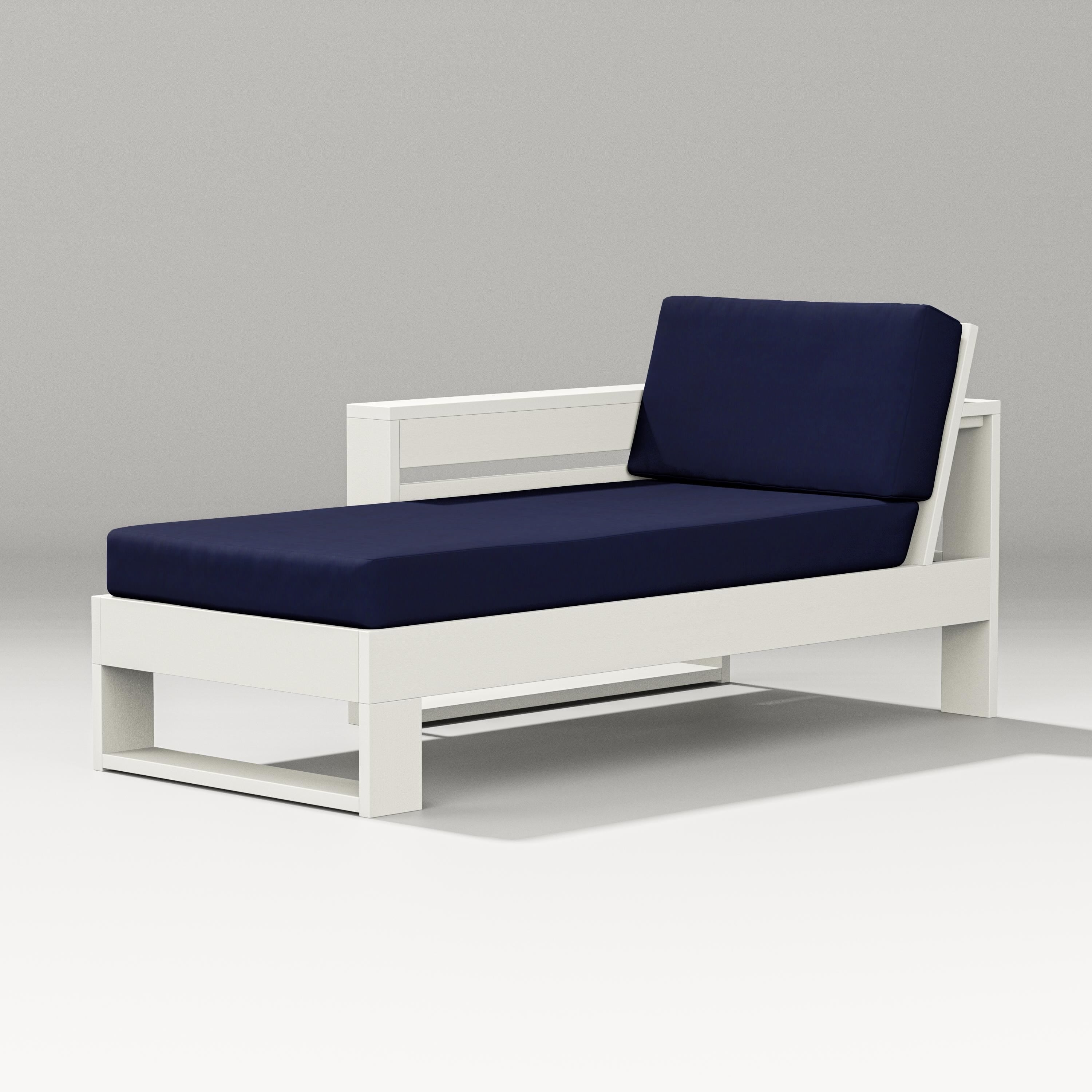 PW Designer Series Latitude Modular Left Arm Chaise in Vintage White / Navy