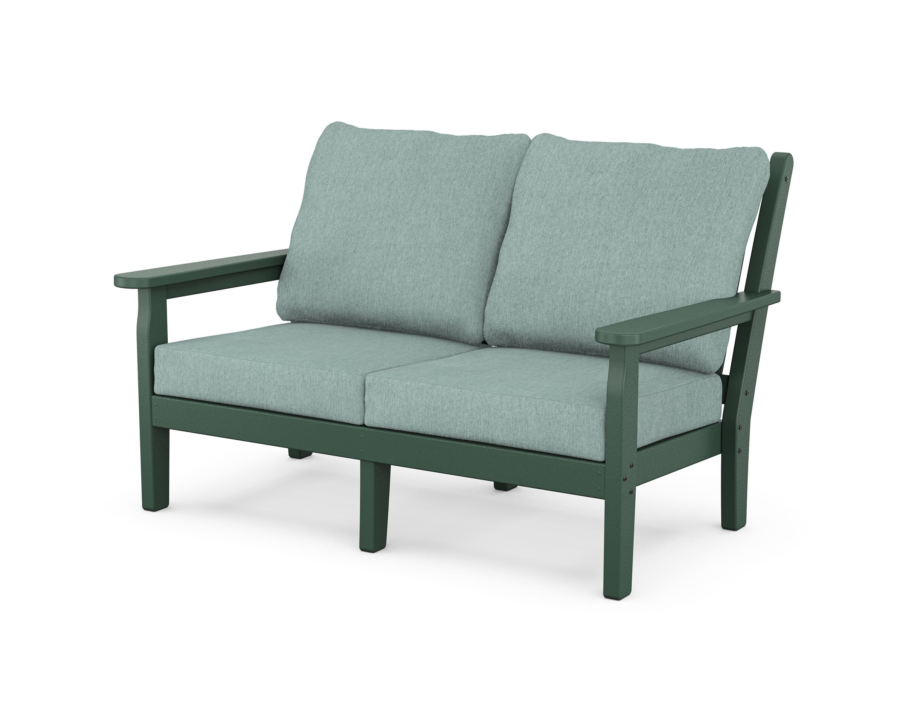 POLYWOOD® Chippendale Deep Seating Loveseat in Green / Glacier Spa