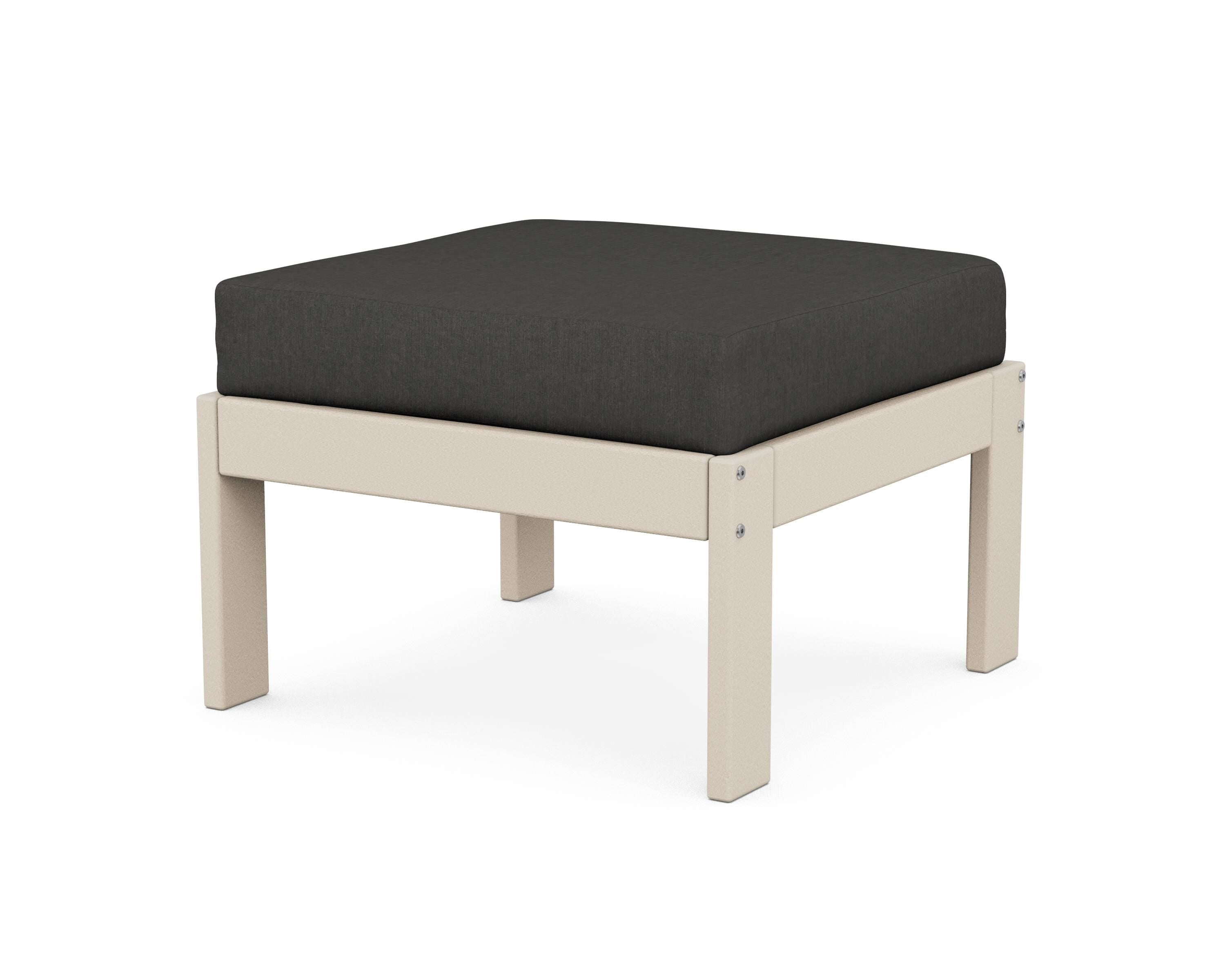 POLYWOOD® Vineyard Modular Ottoman in Sand / Spectrum Carbon