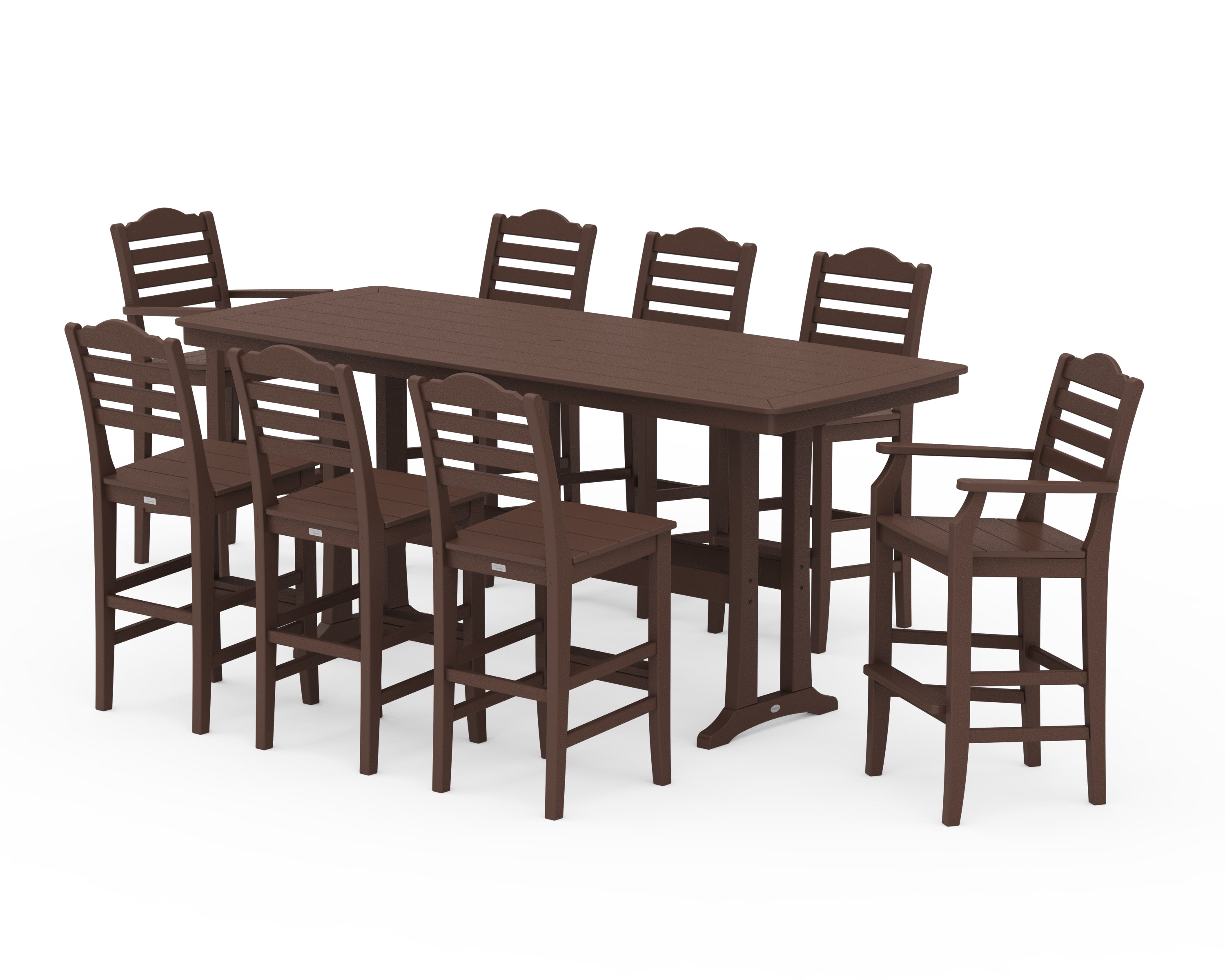 Draper James™ by POLYWOOD® Savannah 9-Piece Bar Set with Trestle Legs in Mahogany