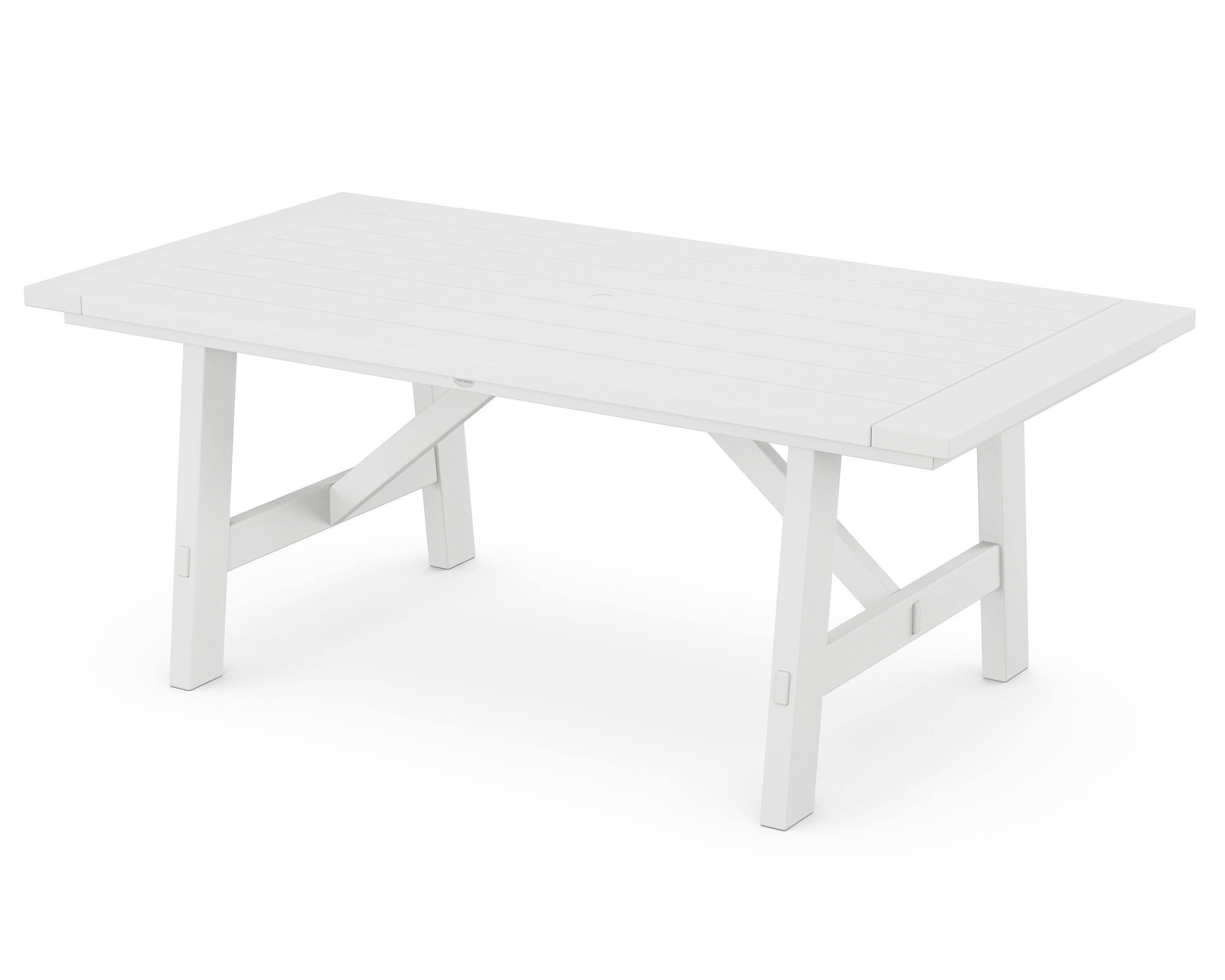 POLYWOOD® Rustic Farmhouse 39" x 75" Dining Table in White