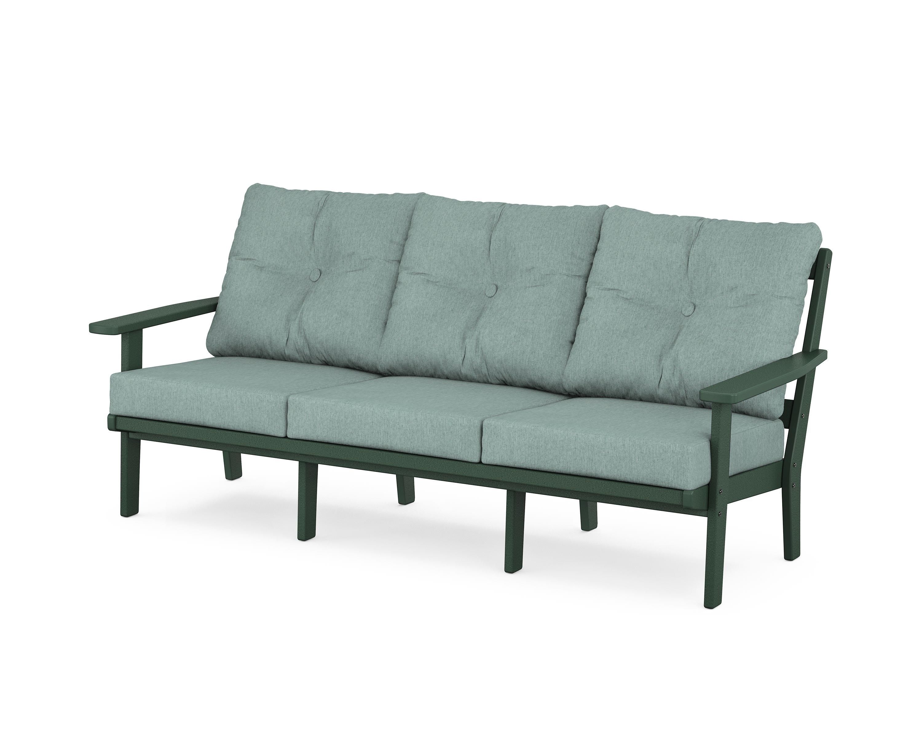 POLYWOOD® Oxford Deep Seating Sofa in Green / Glacier Spa