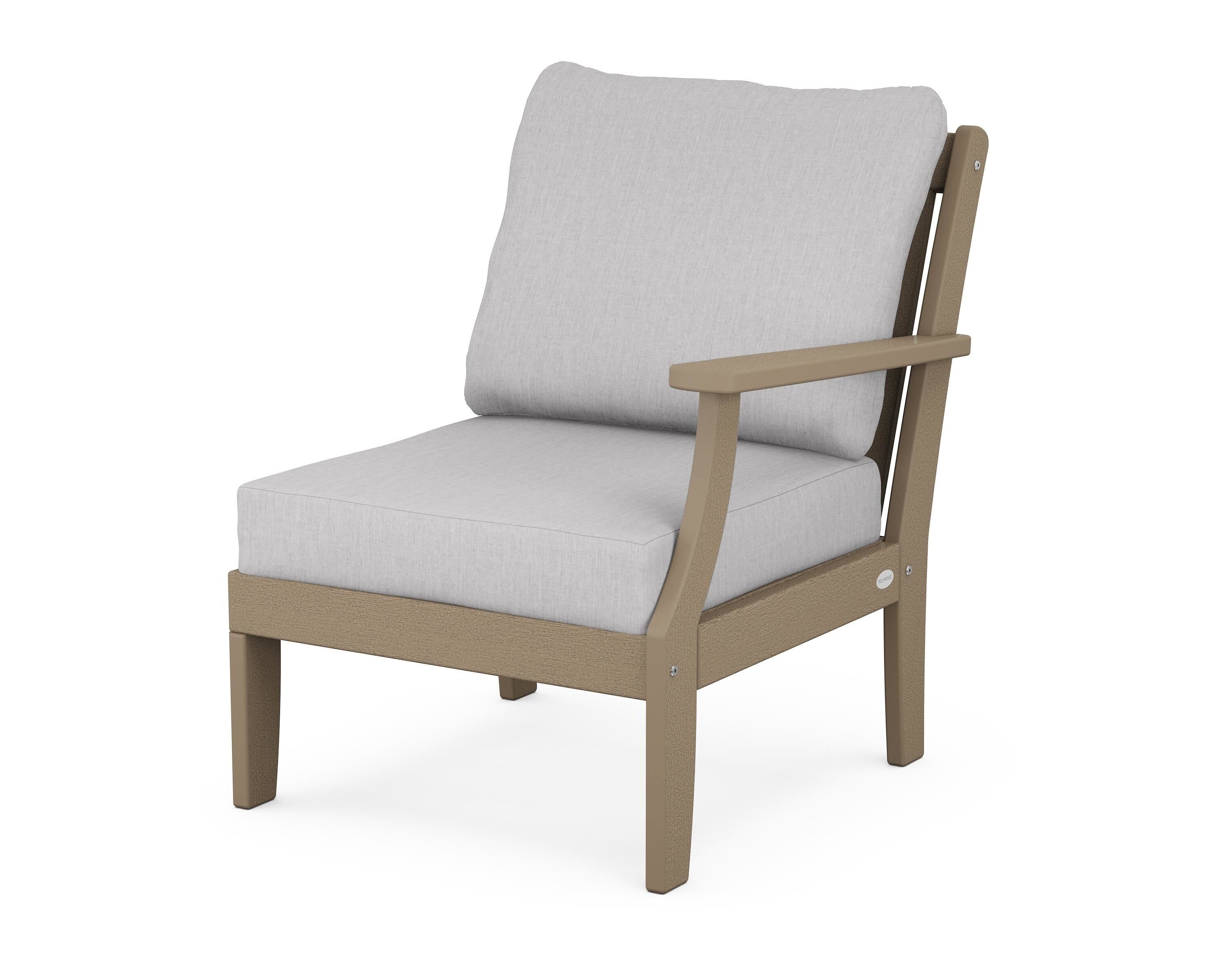 POLYWOOD® Braxton Modular Right Arm Chair in Vintage Sahara / Granite